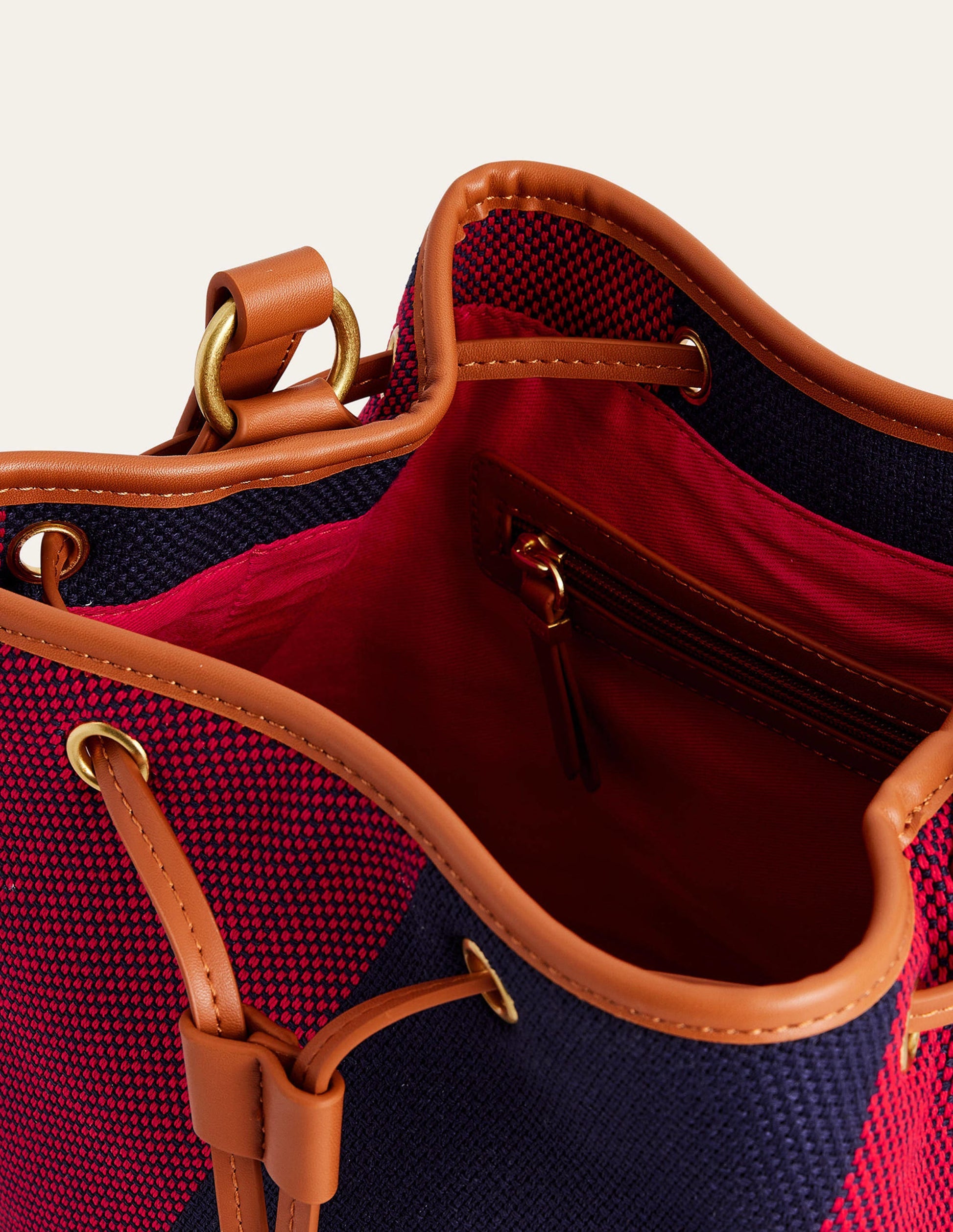 Bucket Bag-Red Navy Stripe-4