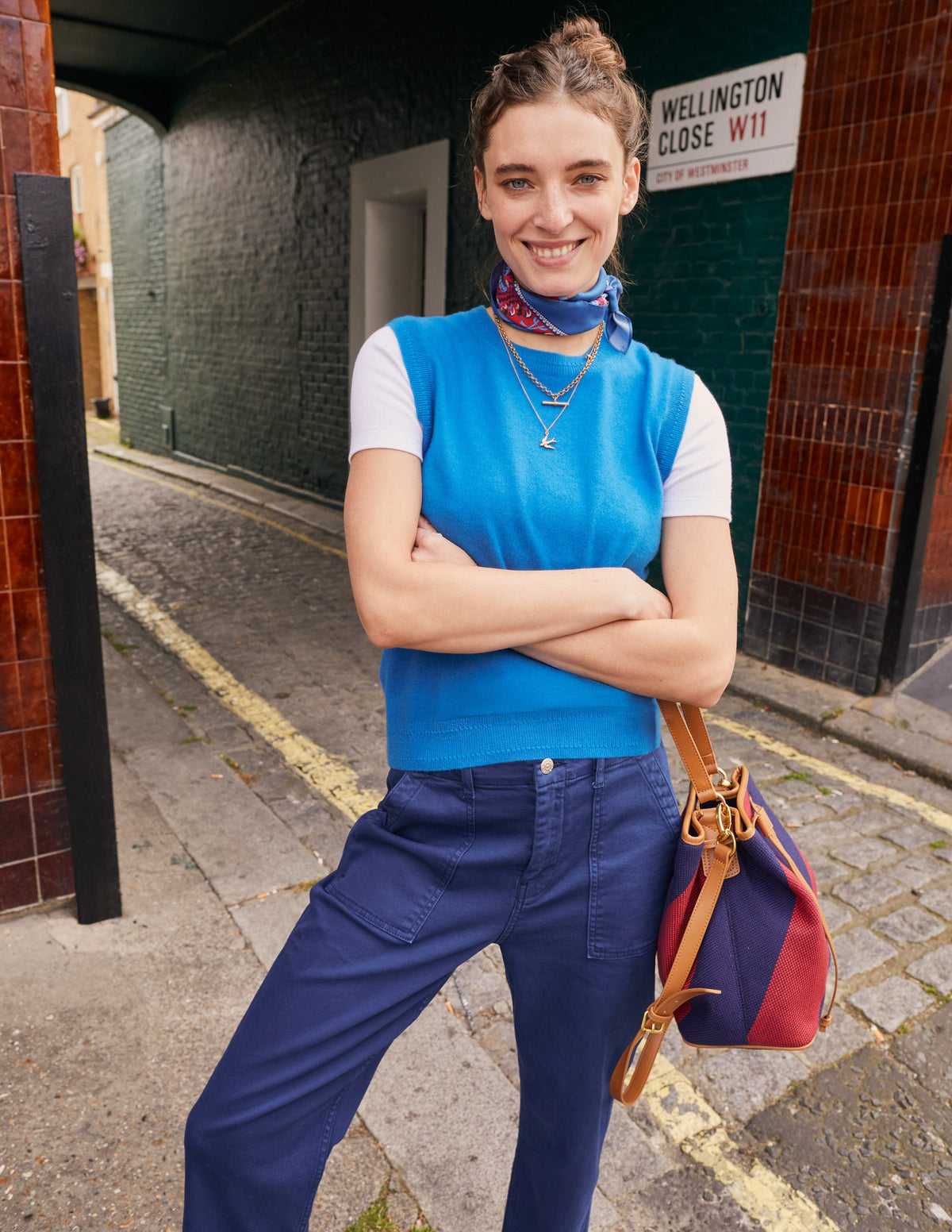 Bucket Bag-Red Navy Stripe - Image 5
