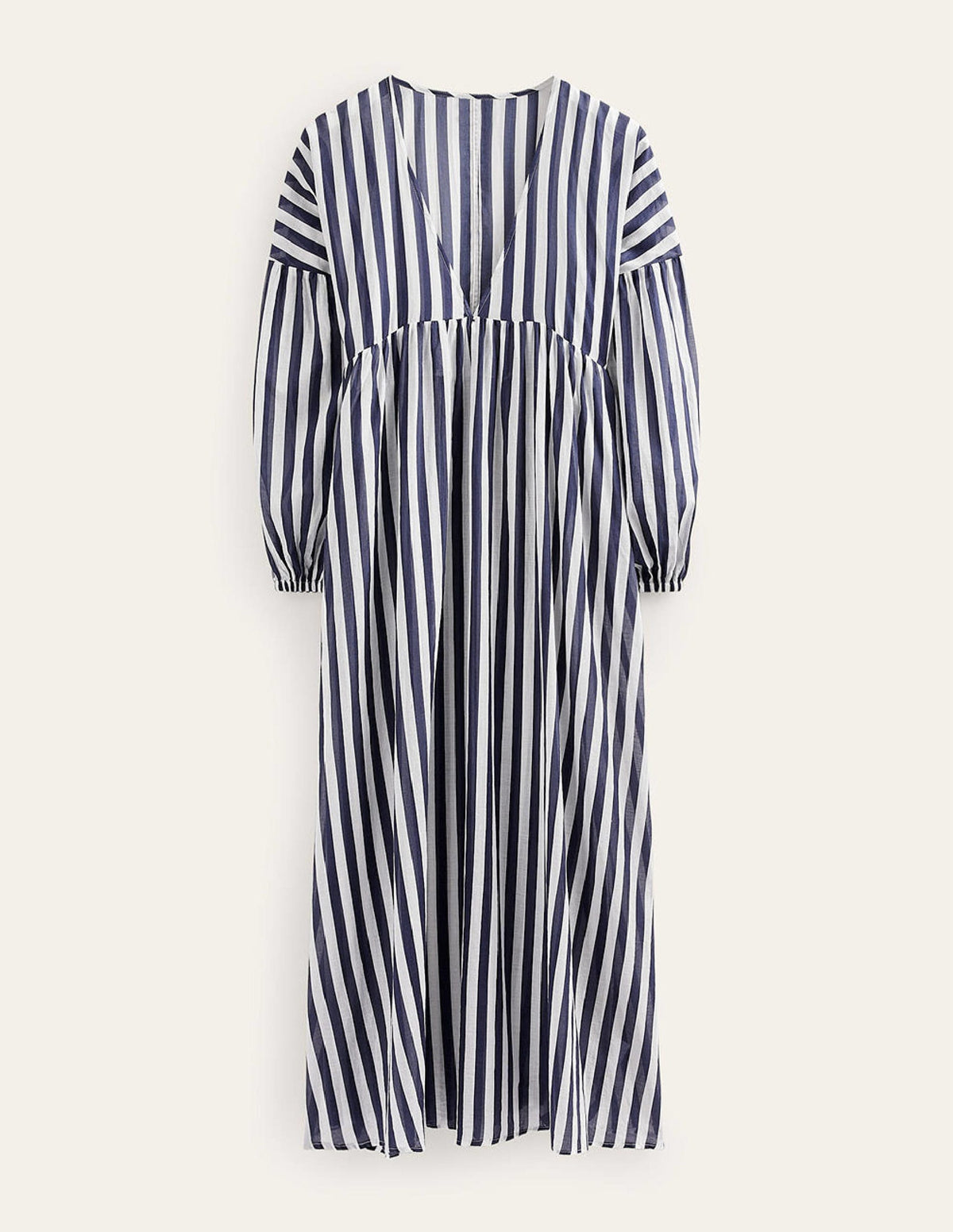 Sarah Maxi Kaftan Dress-Blue and Ivory Stripe-5