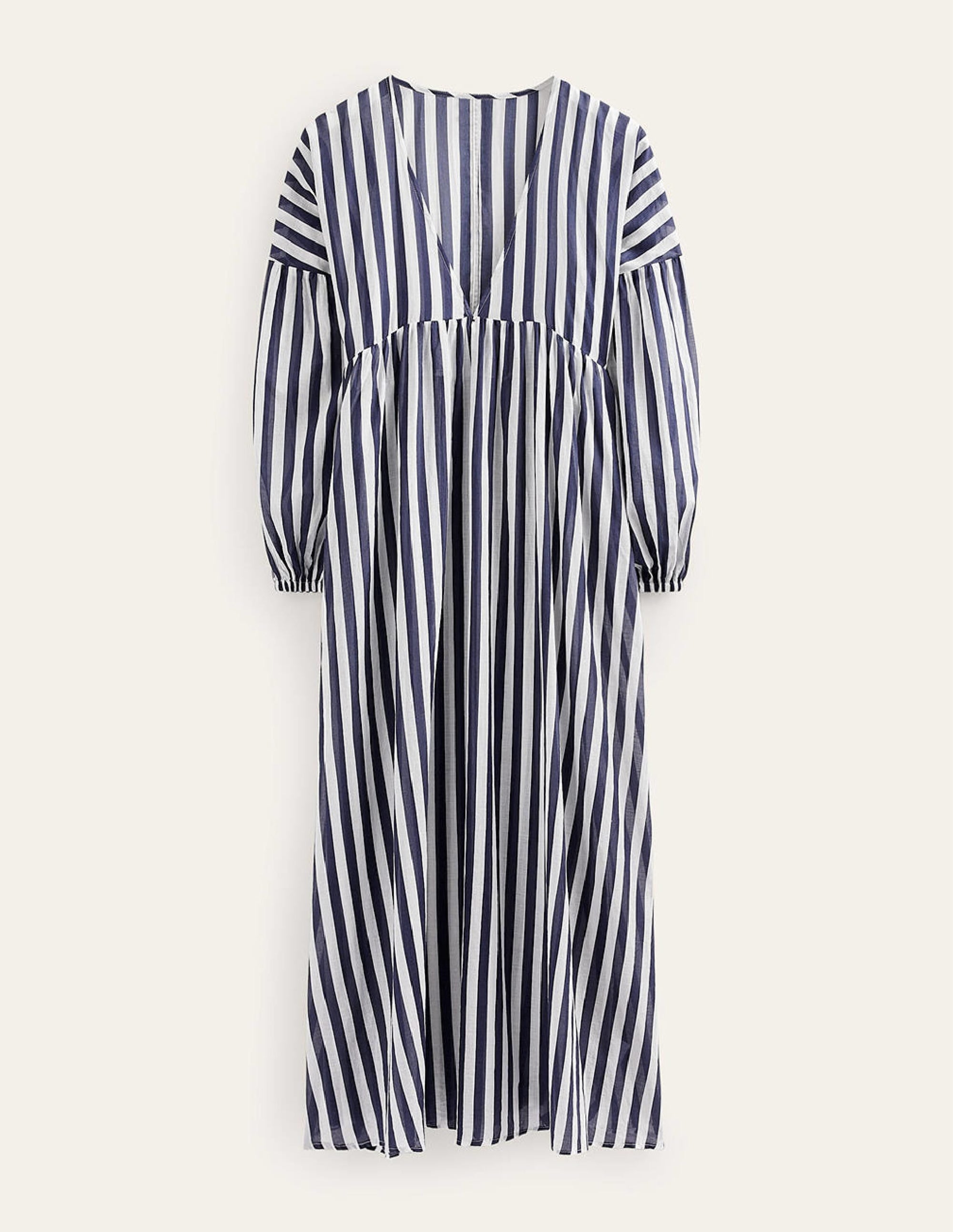 Sarah Maxi Kaftan Dress-Blue and Ivory Stripe - Image 5