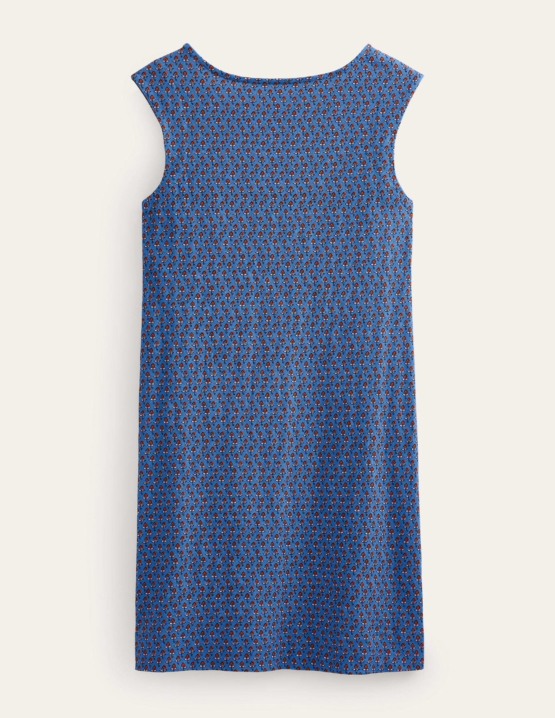 Sleeveless Jersey Shift Dress-Aegean Blue, Tulip Blush-7