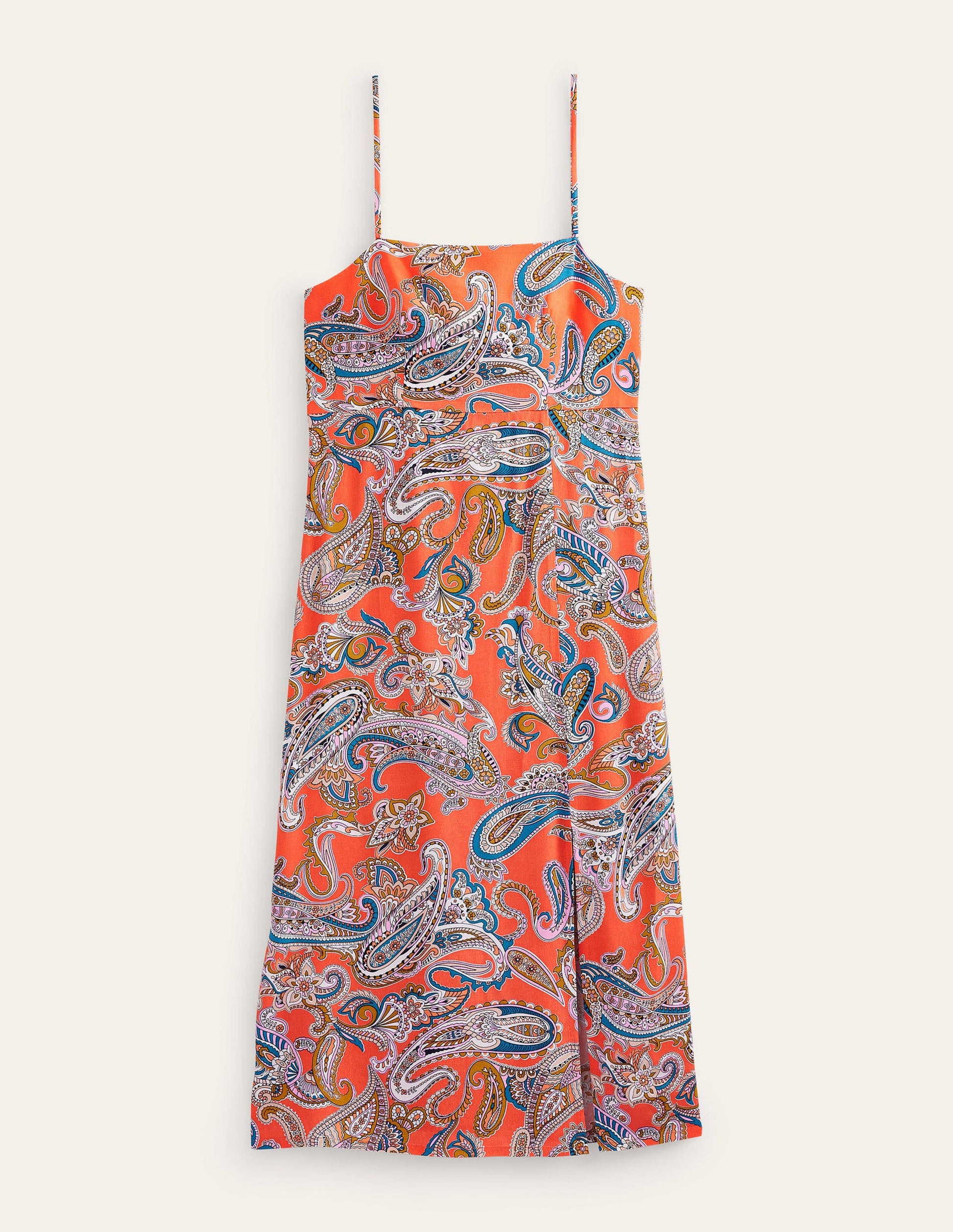 Column Cami Midi Dress-Orange Jelly, Paradise Pop-5