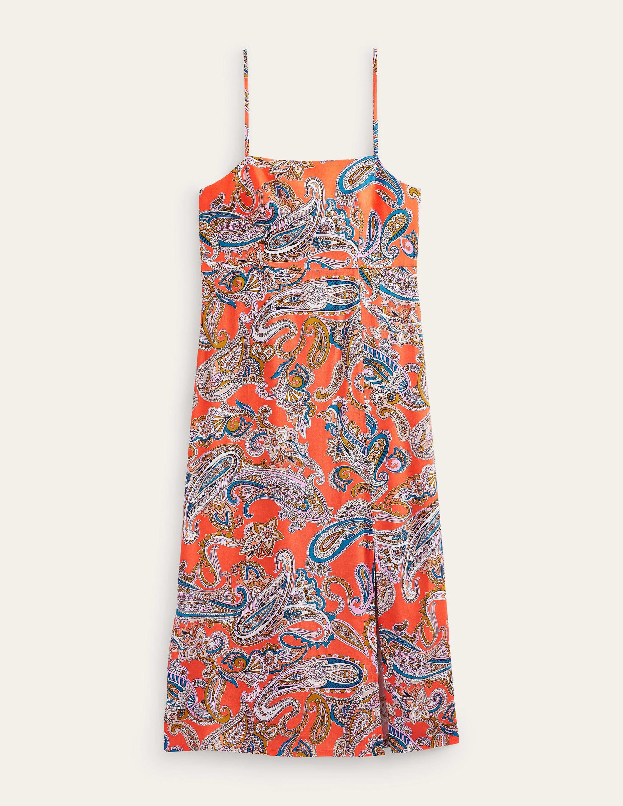 Column Cami Midi Dress-Orange Jelly, Paradise Pop - Image 5