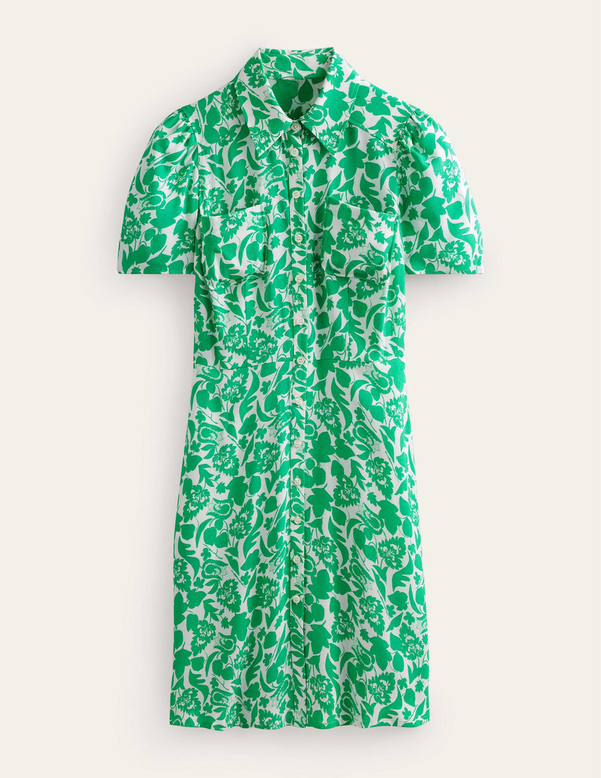Clara Shirt Dress-Green, Tulip Bloom - Image 5
