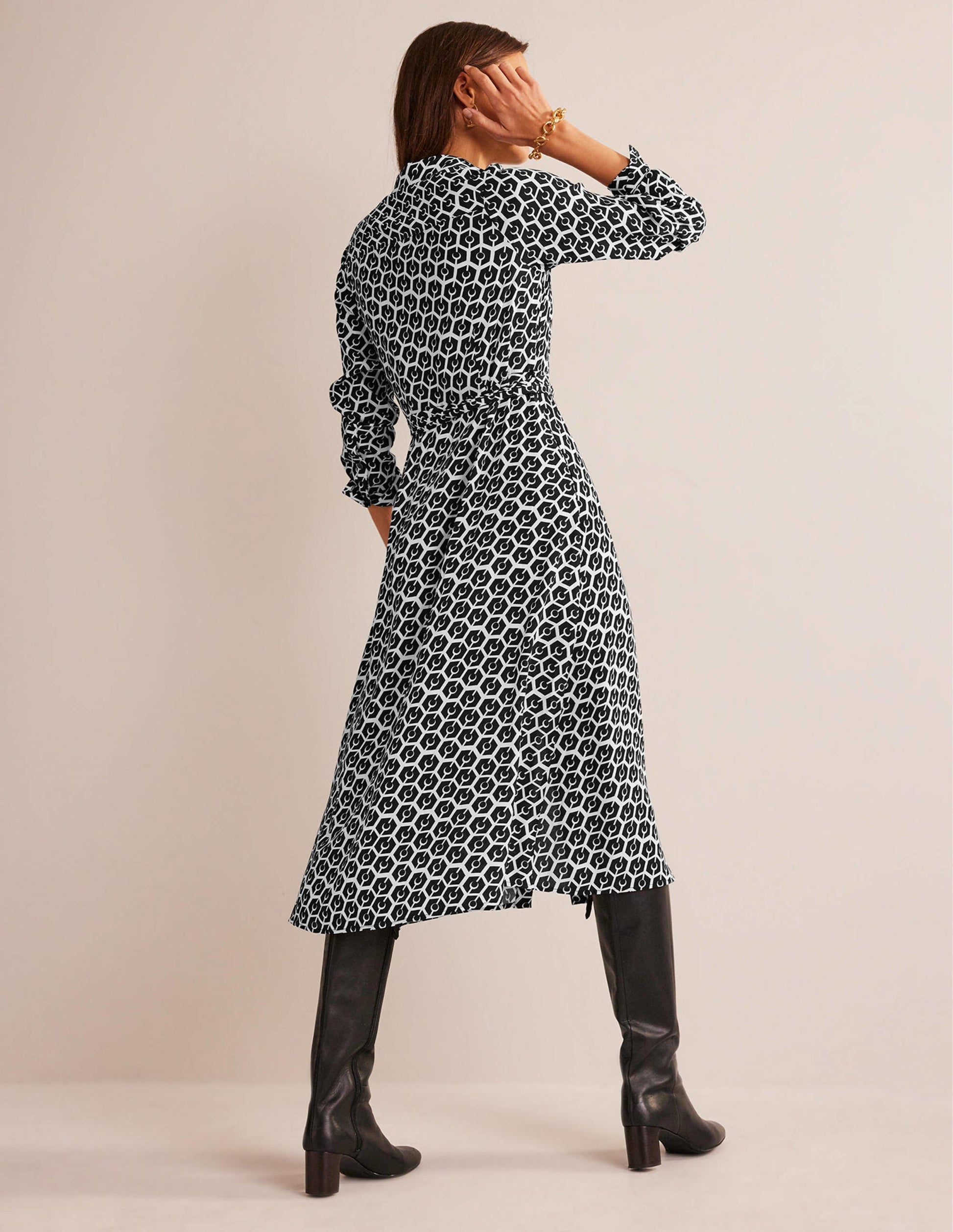 Kate Midi Shirt Dress-Black, Reverie-3