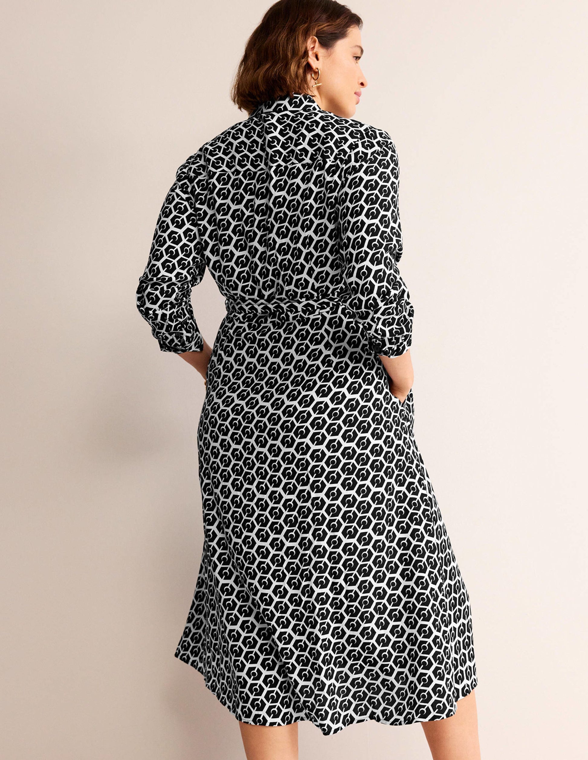 Kate Midi Shirt Dress-Black, Reverie-6