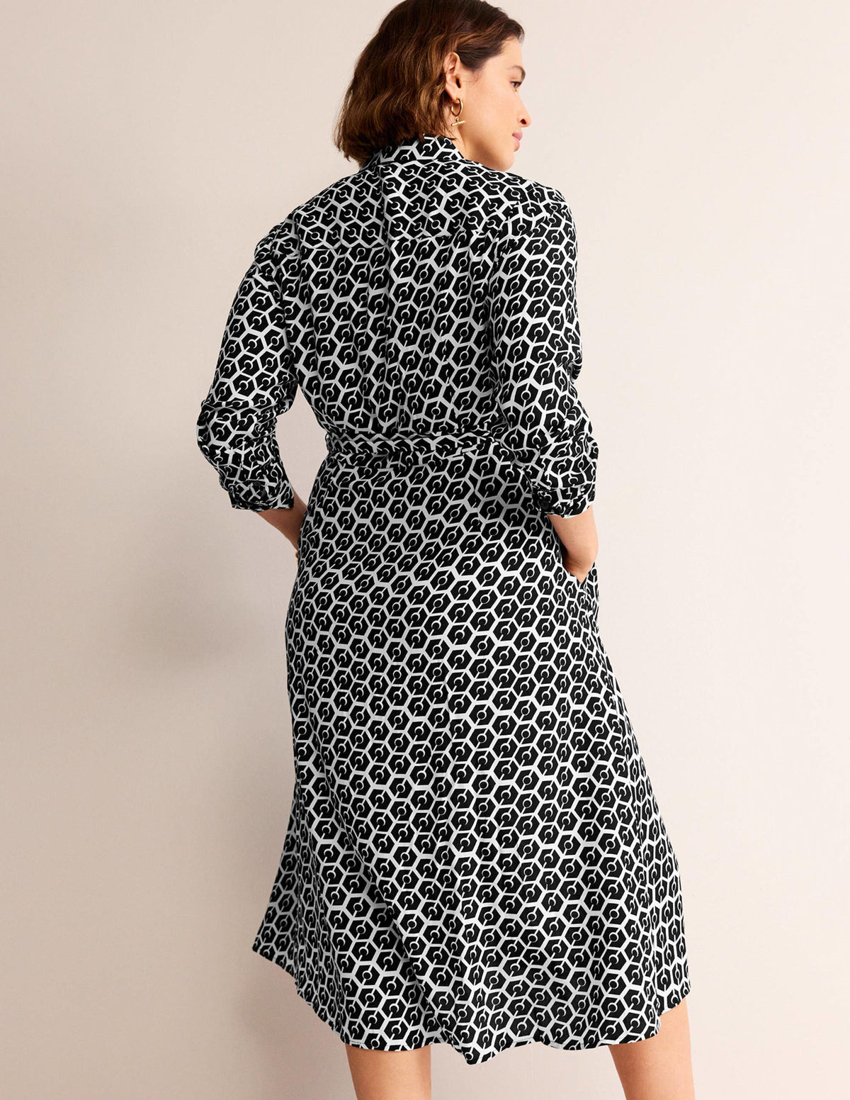 Kate Midi Shirt Dress-Black, Reverie - Image 6