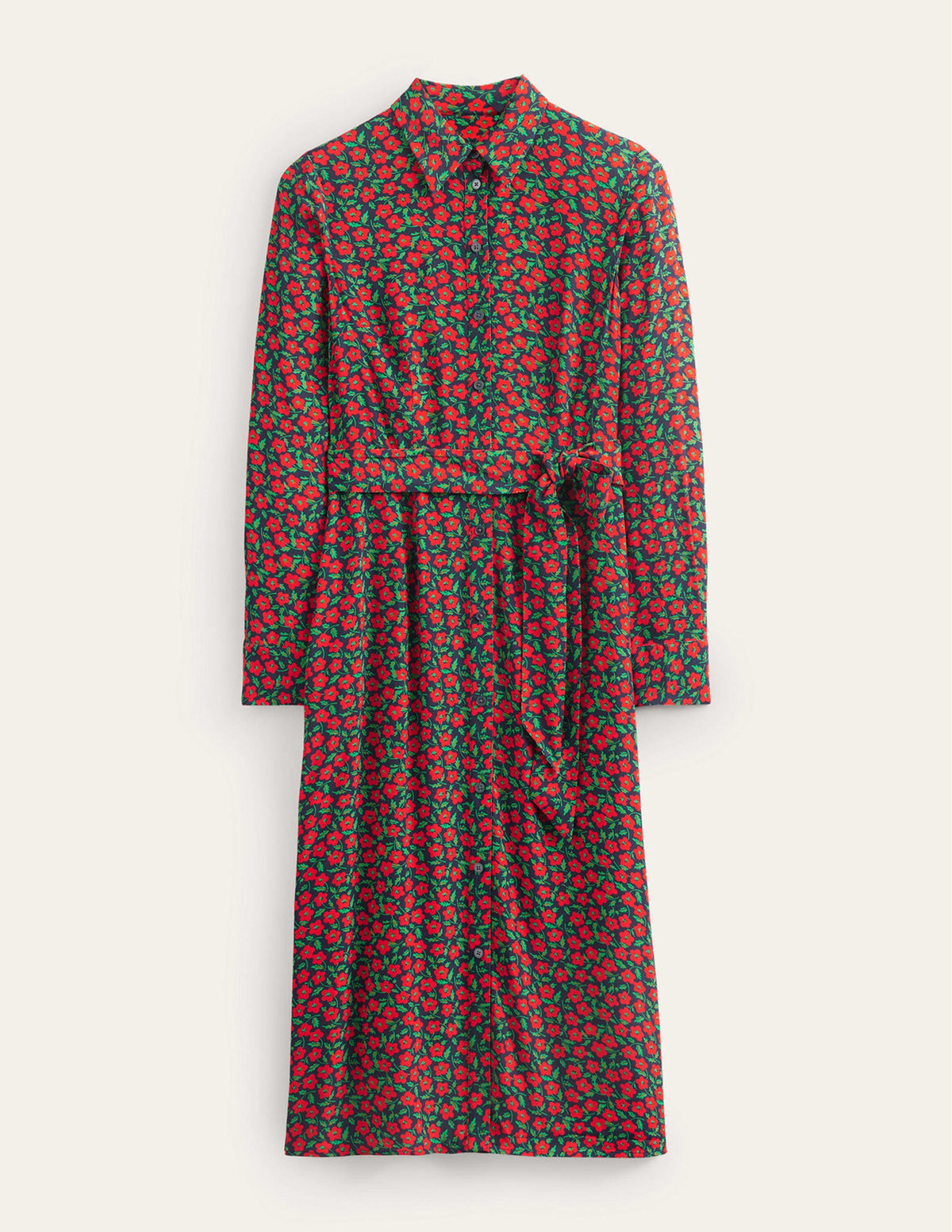 Kate Midi Shirt Dress-Hot Pepper, Petal Pop-8