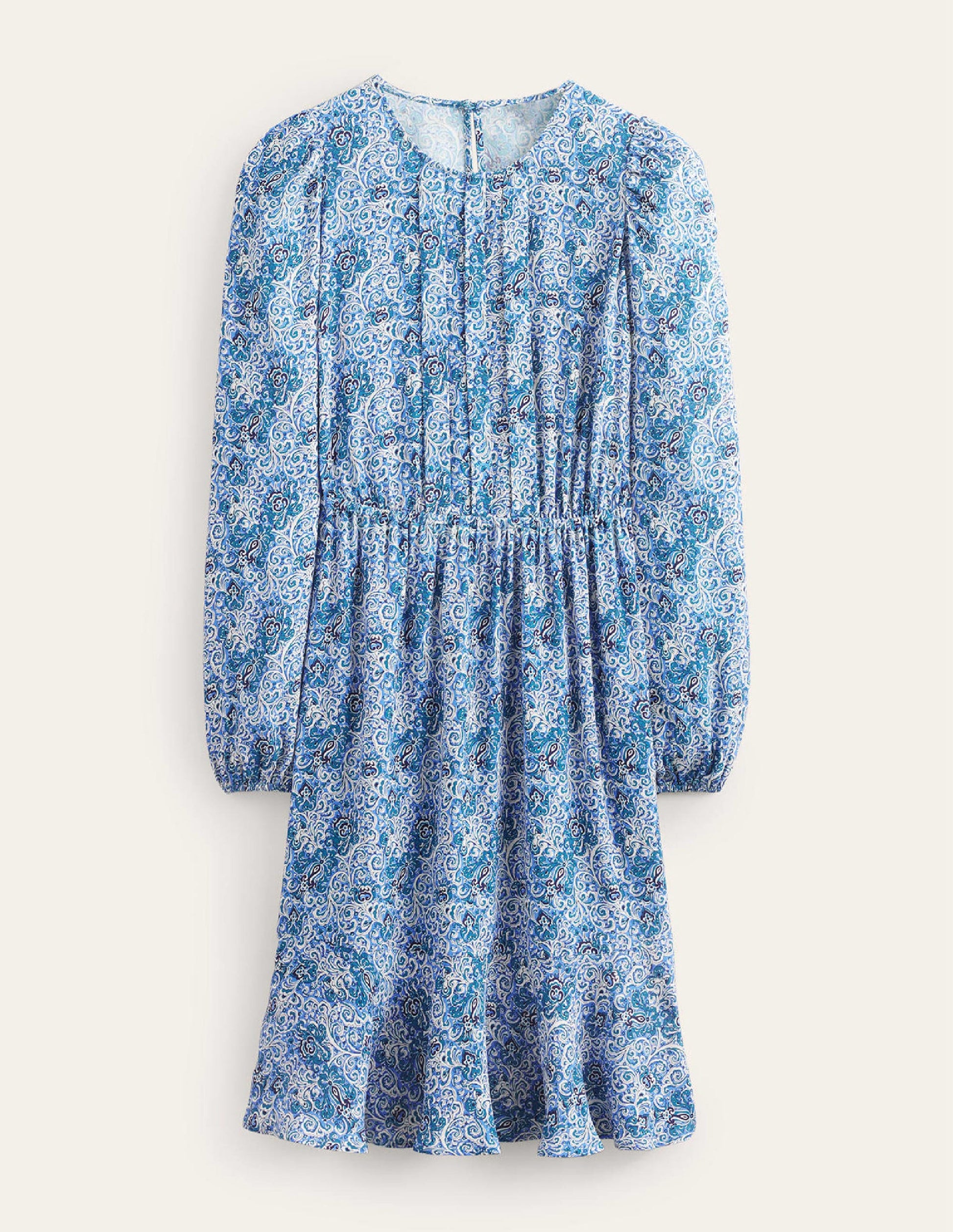Pleated Peplum Mini Dress-Teal, Botanic Terrace-8