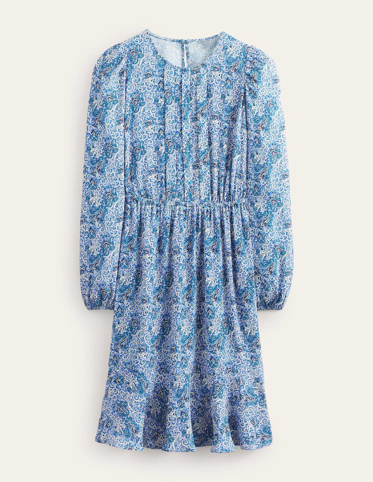 Pleated Peplum Mini Dress-Teal, Botanic Terrace - Image 8