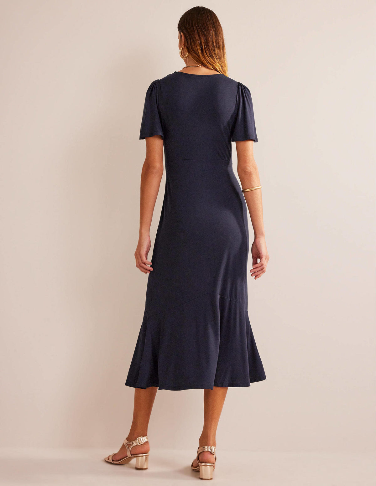 Flippy Jersey Midi Dress-Navy - Image 3