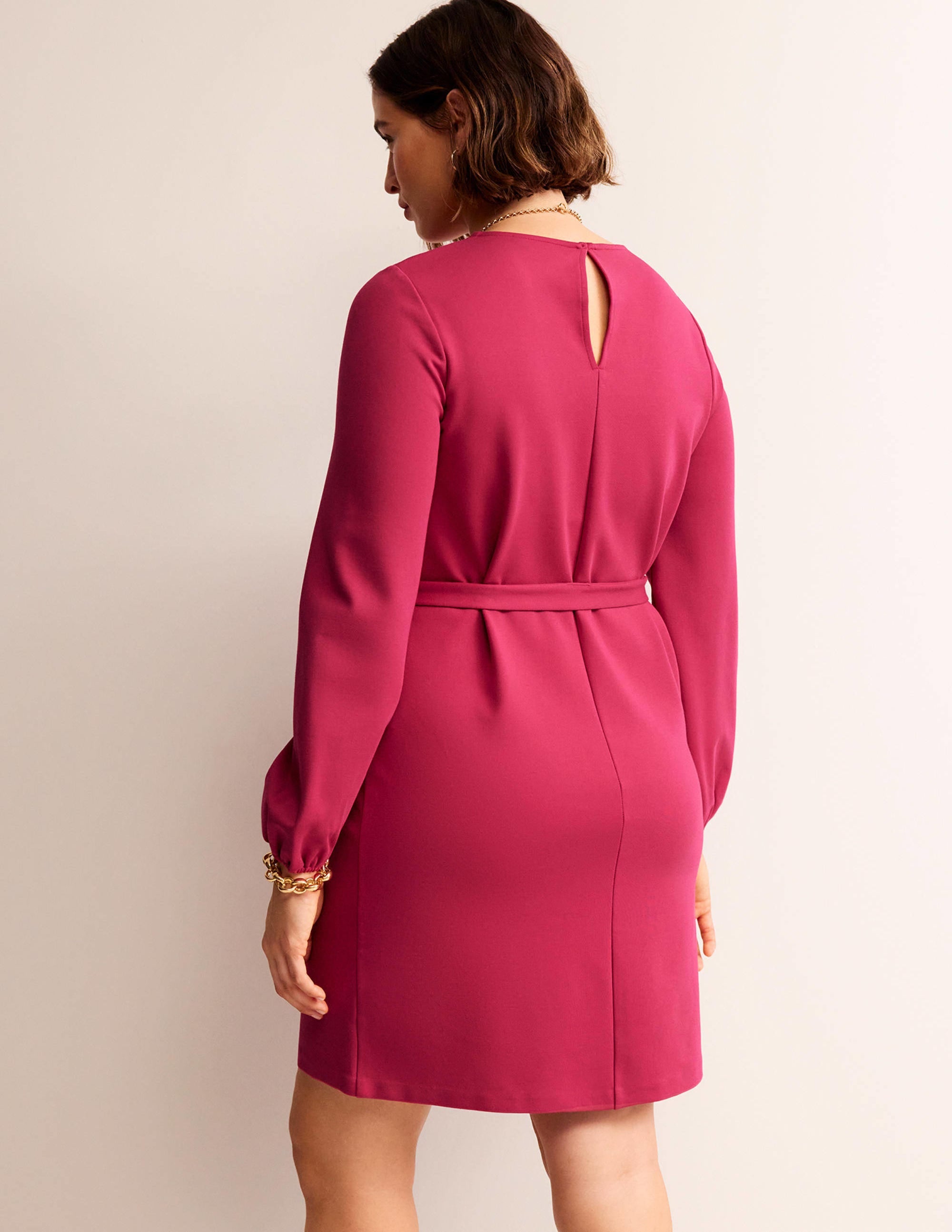 Violet Ponte Shift Dress-Warm Cranberry - Image 6