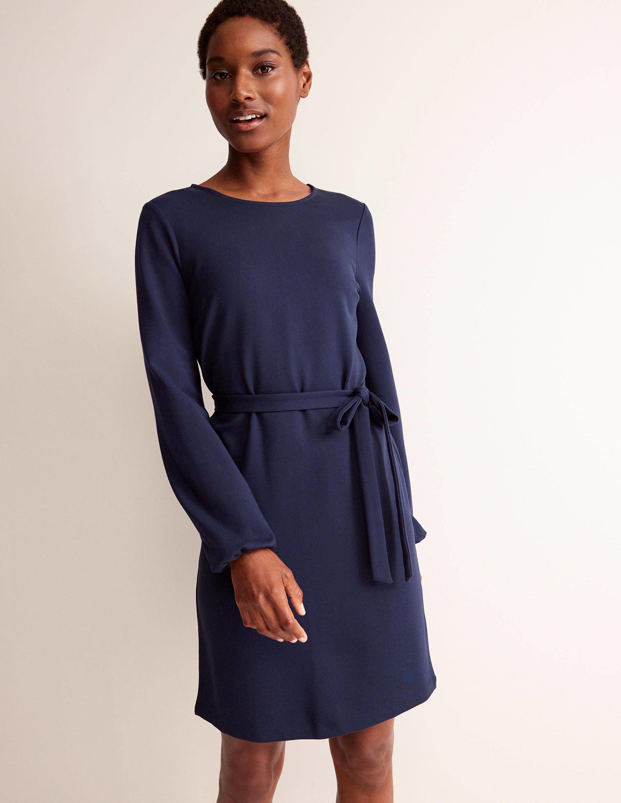 Violet Ponte Shift Dress-Navy - Image 1