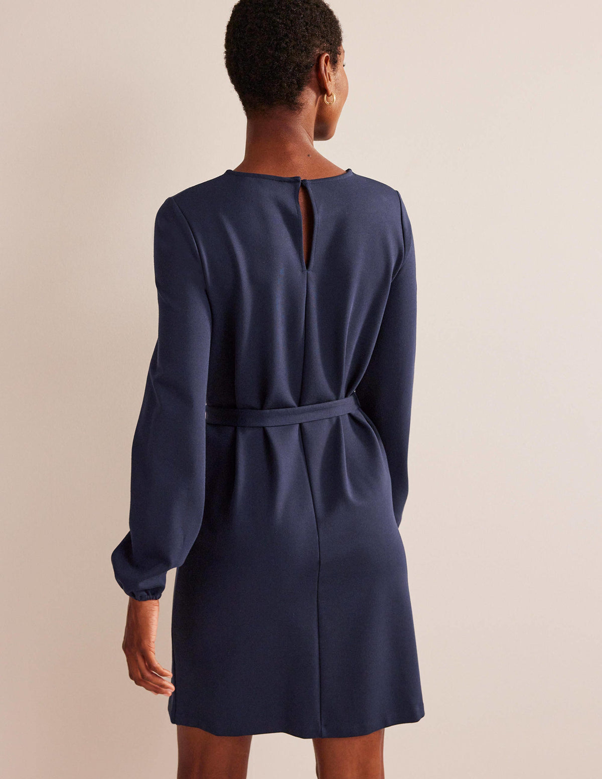 Violet Ponte Shift Dress-Navy-3