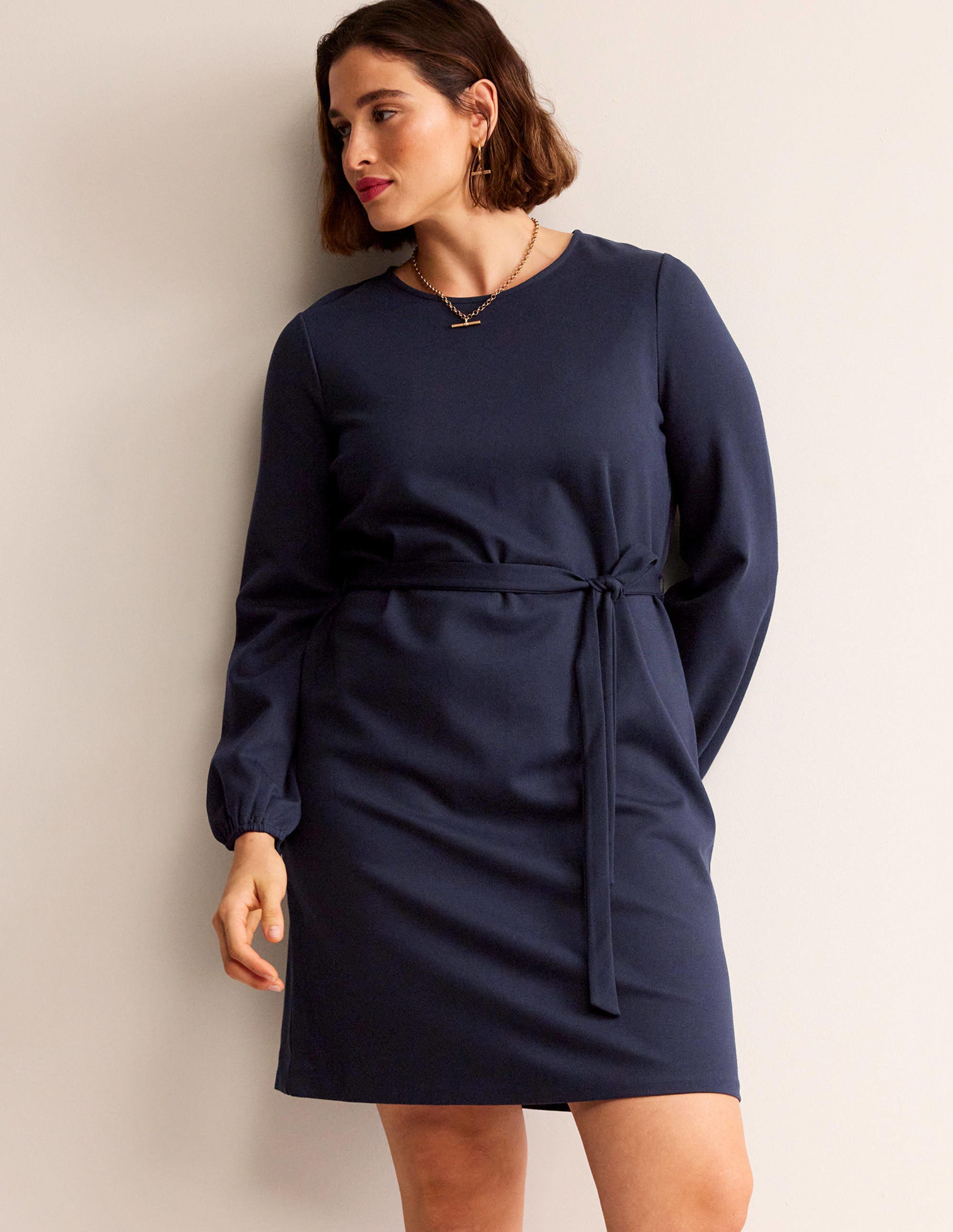 Violet Ponte Shift Dress-Navy - Image 5