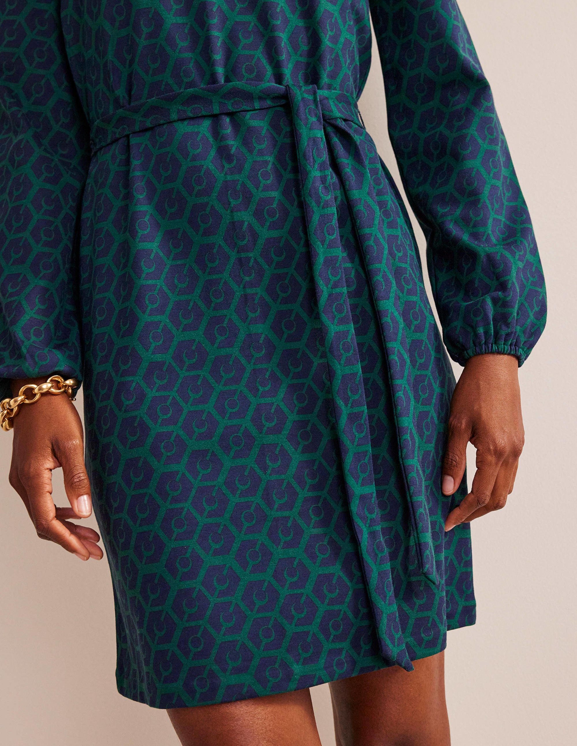 Violet Ponte Shift Dress-Emerald Night, Reverie - Image 2
