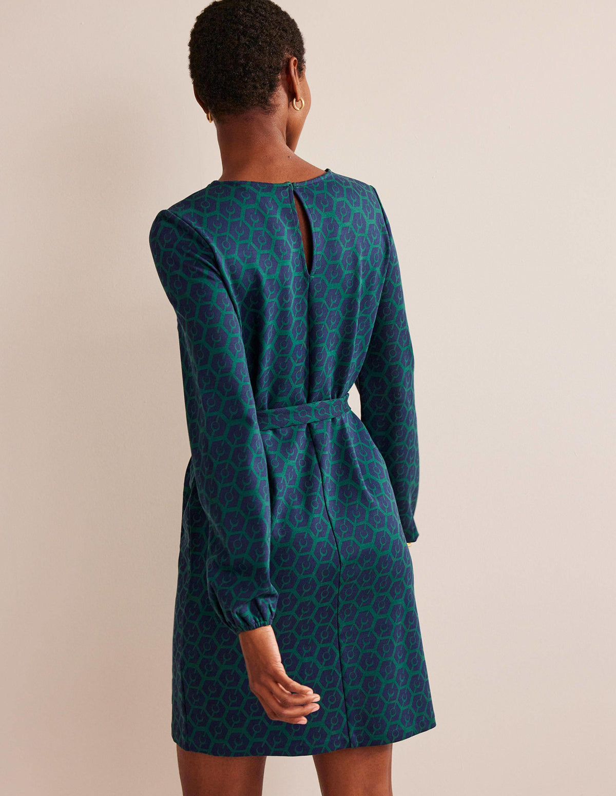 Violet Ponte Shift Dress-Emerald Night, Reverie-3