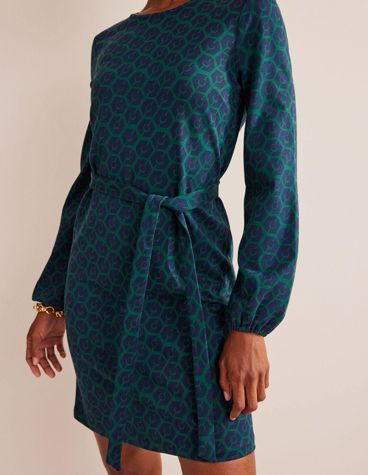 Violet Ponte Shift Dress-Emerald Night, Reverie - Image 4