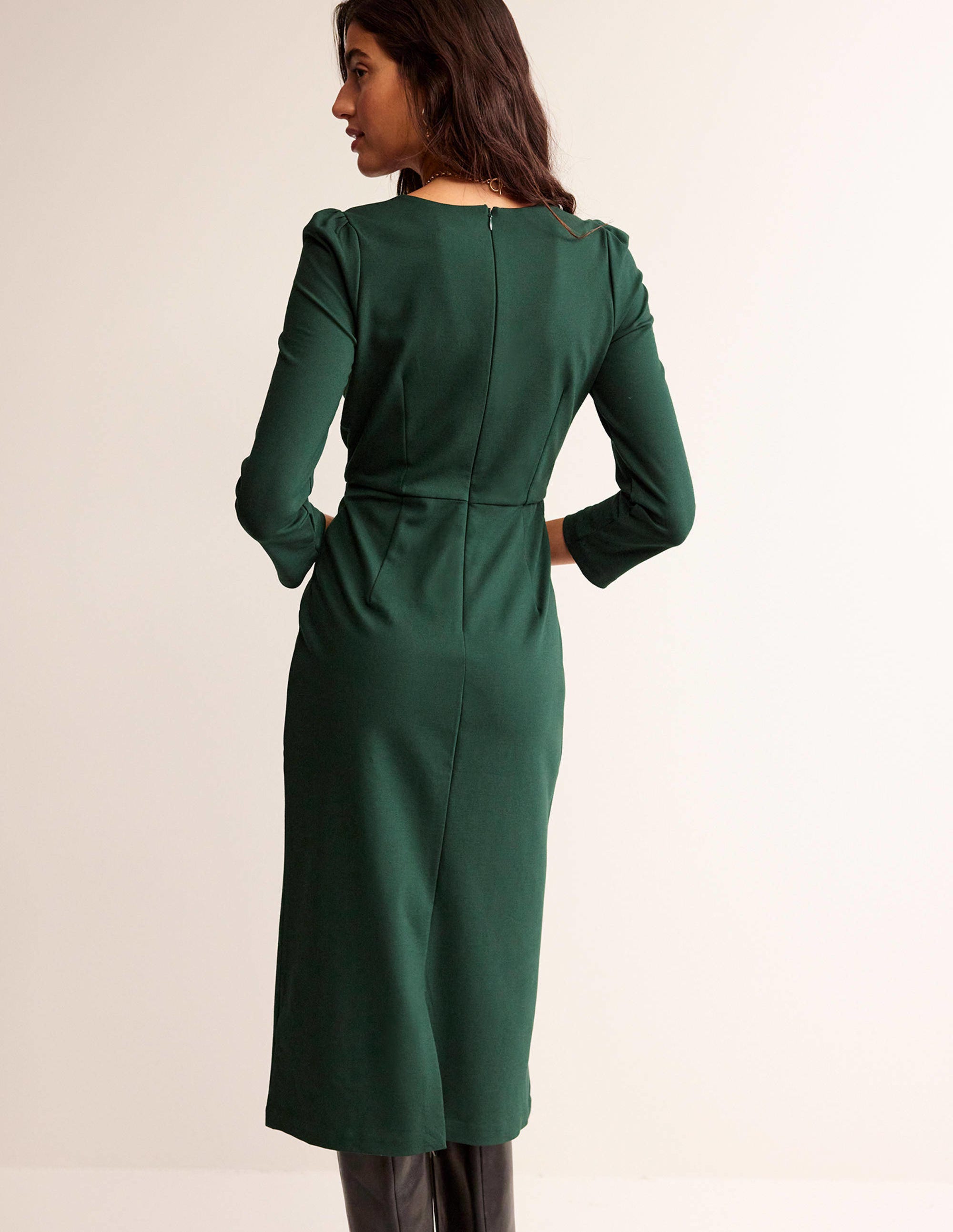 Bethany Ponte Midi Dress-Chatsworth Green - Image 3