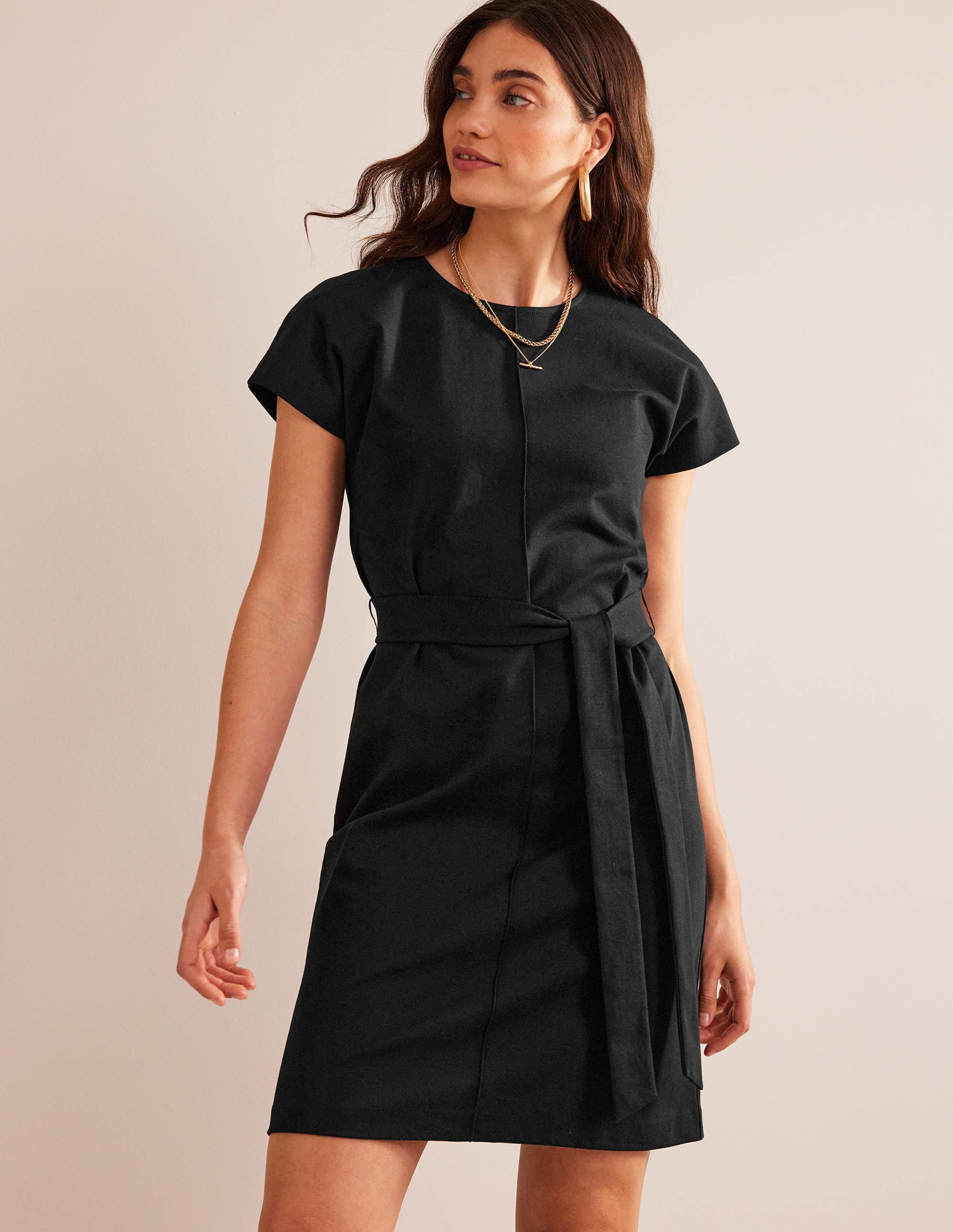 Tara Ponte T-Shirt Dress-Black - Image 1