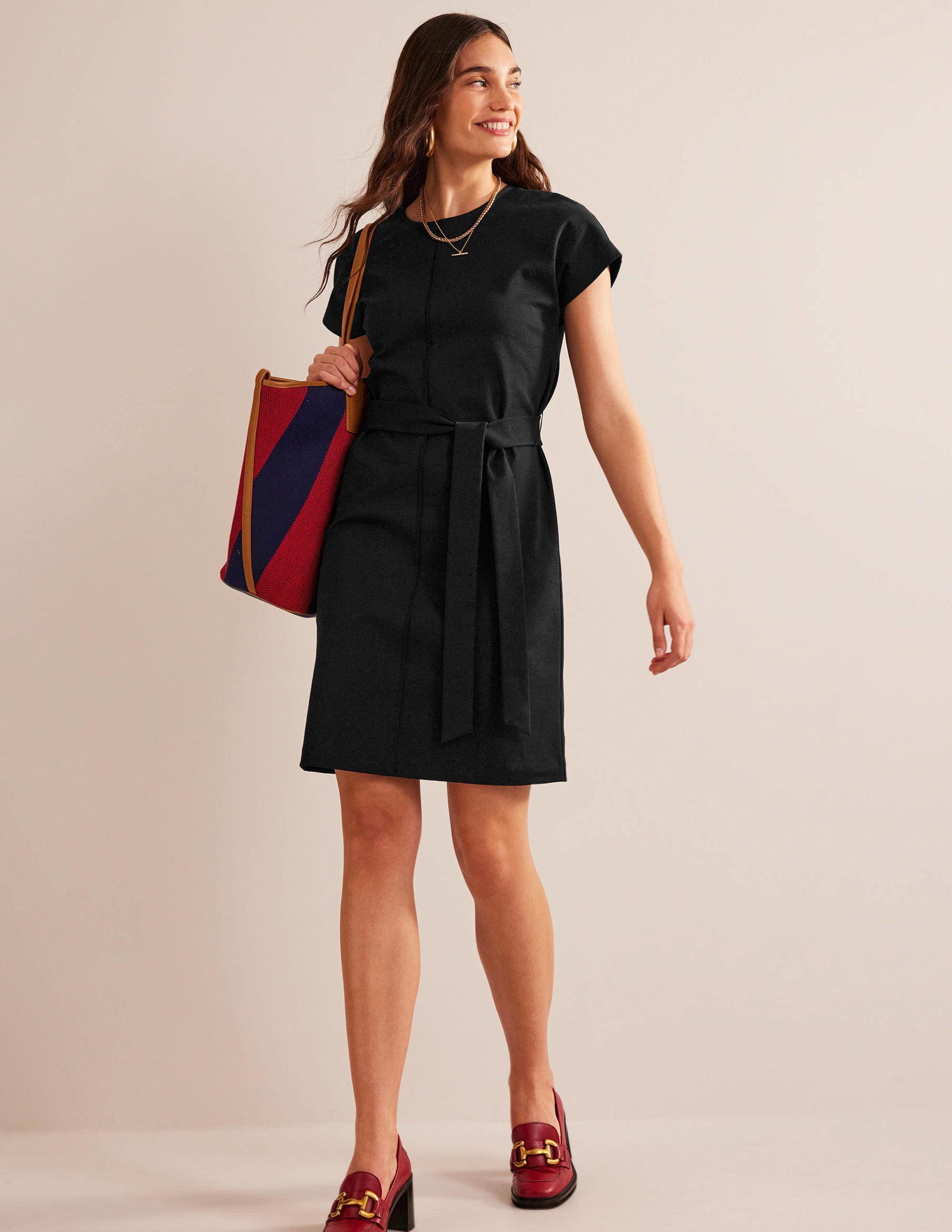 Tara Ponte T-Shirt Dress-Black - Image 4