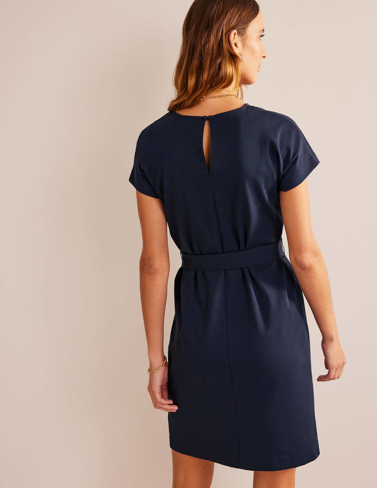 Tara Ponte T-Shirt Dress-Navy - Image 3