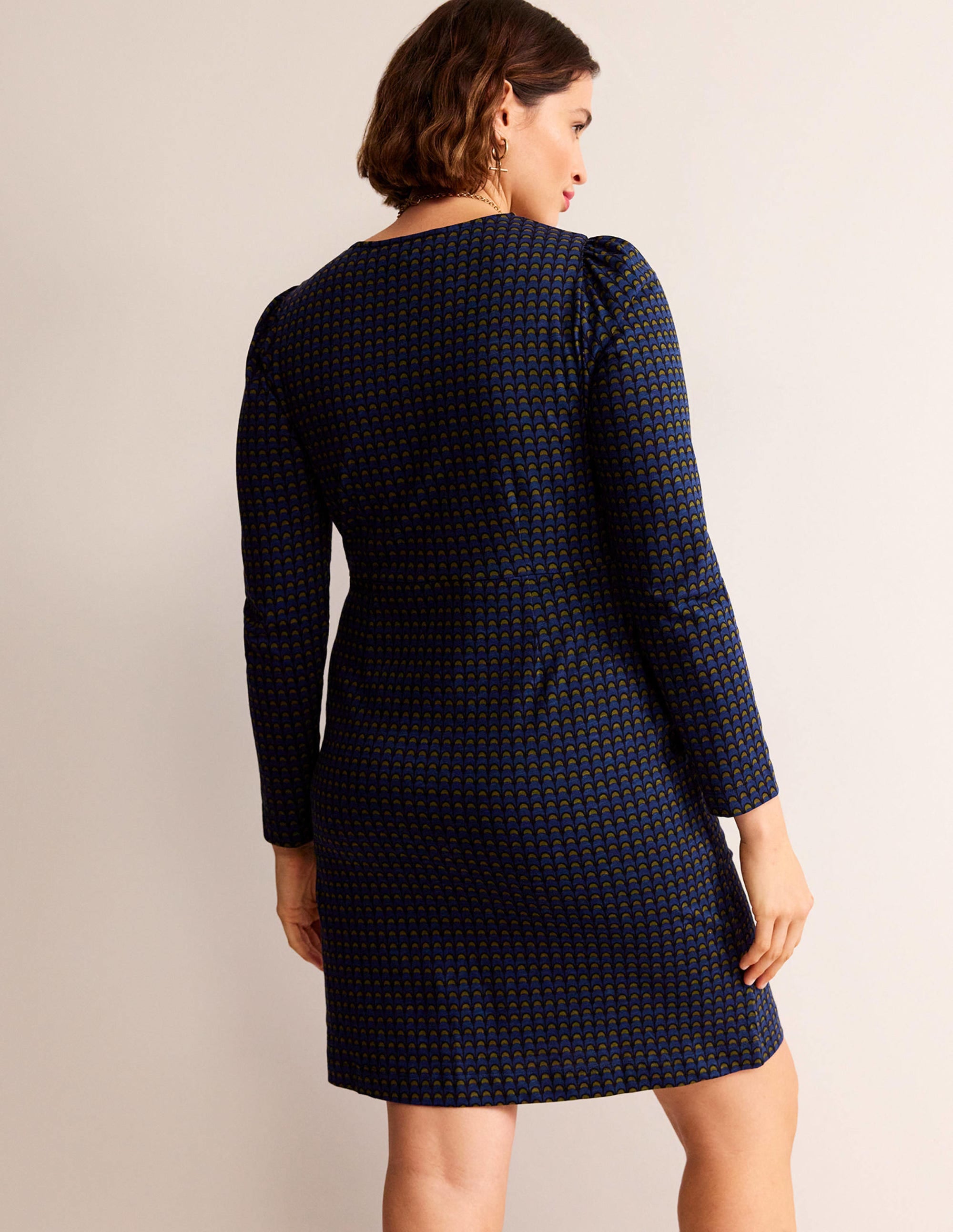 Penelope Jersey Dress-Sapphire Blue, Geo Charm - Image 6