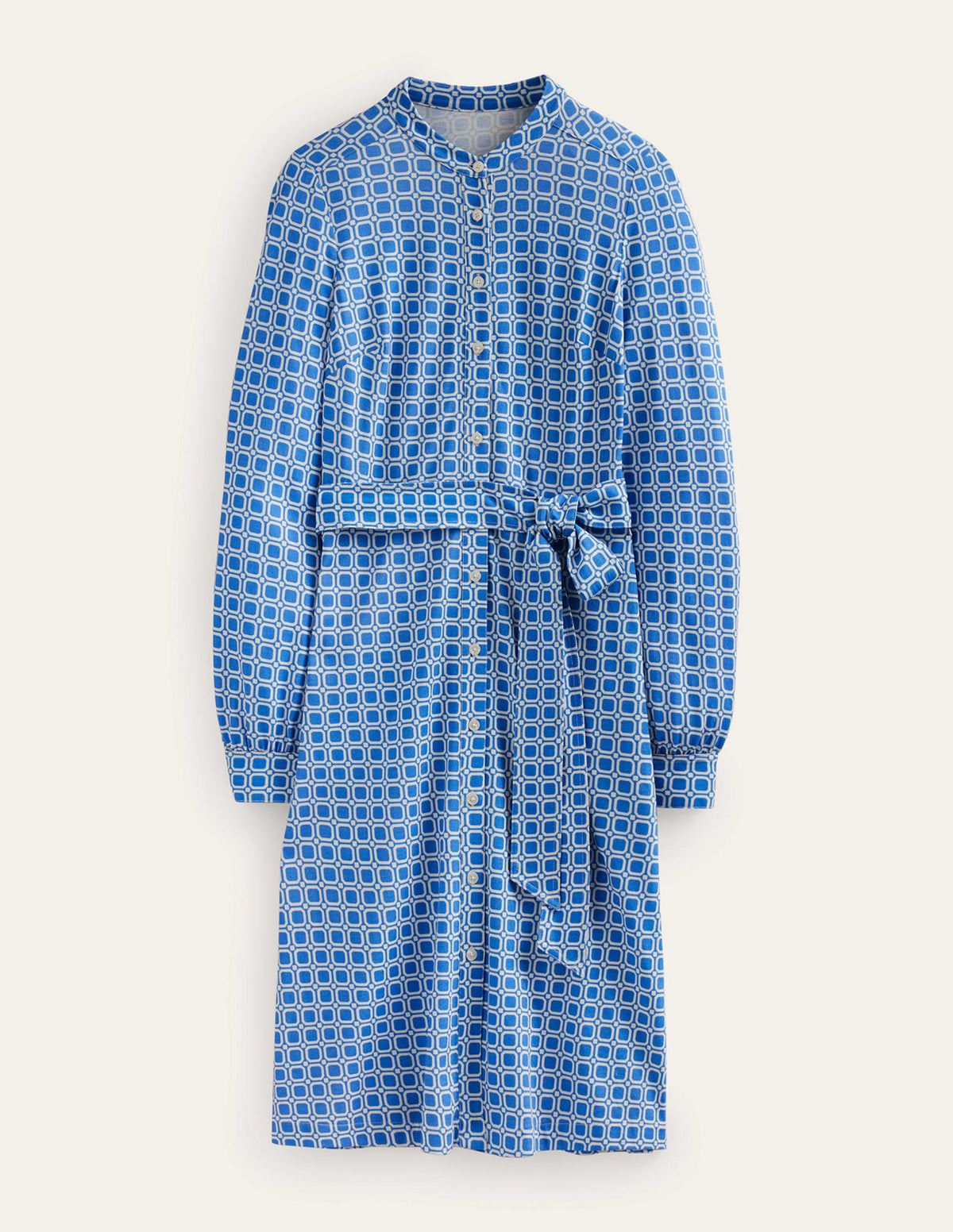 Julia Jersey Shirt Dress-Cyan, Block Cube-7