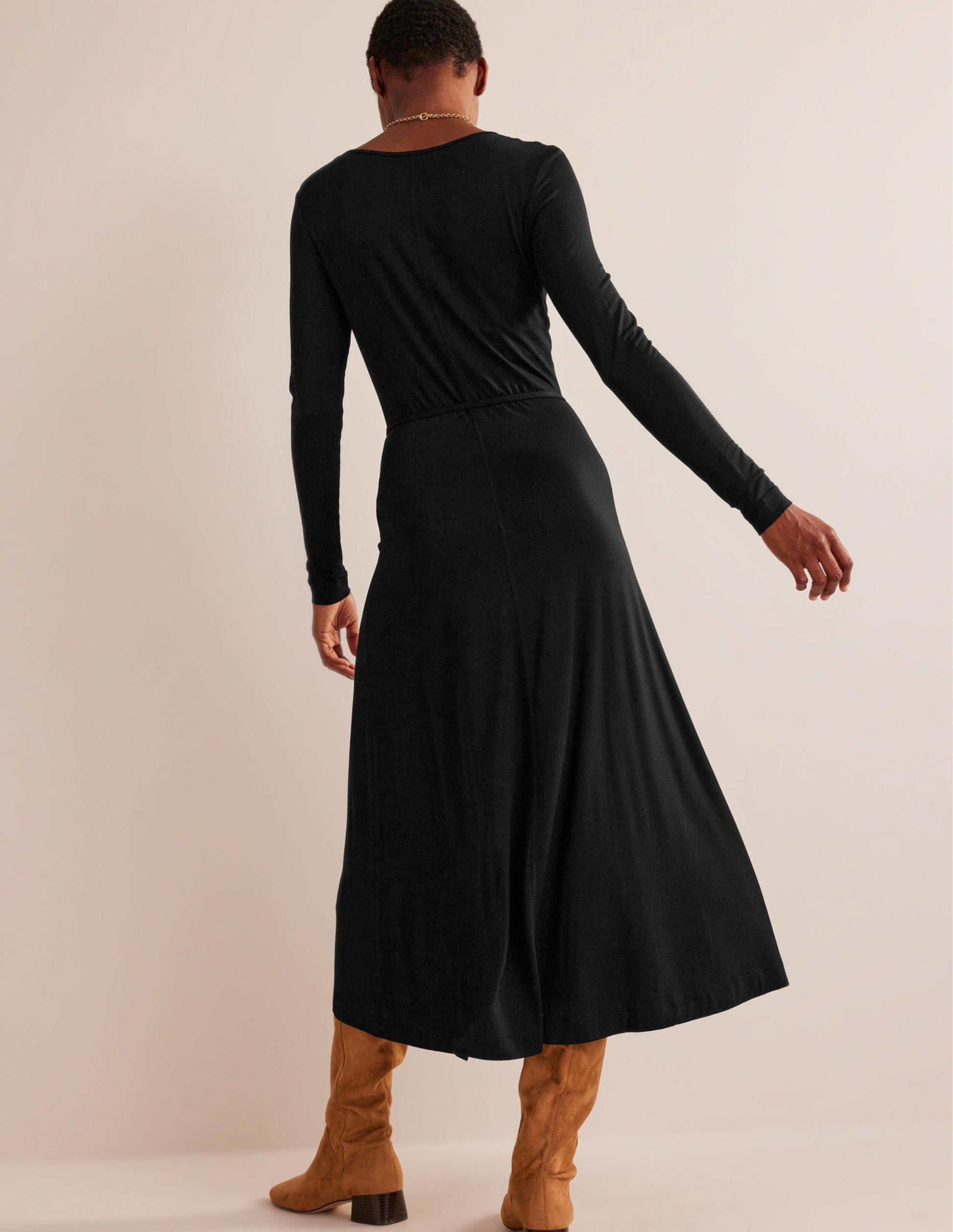 Lucy Jersey Midi Dress-Black-3