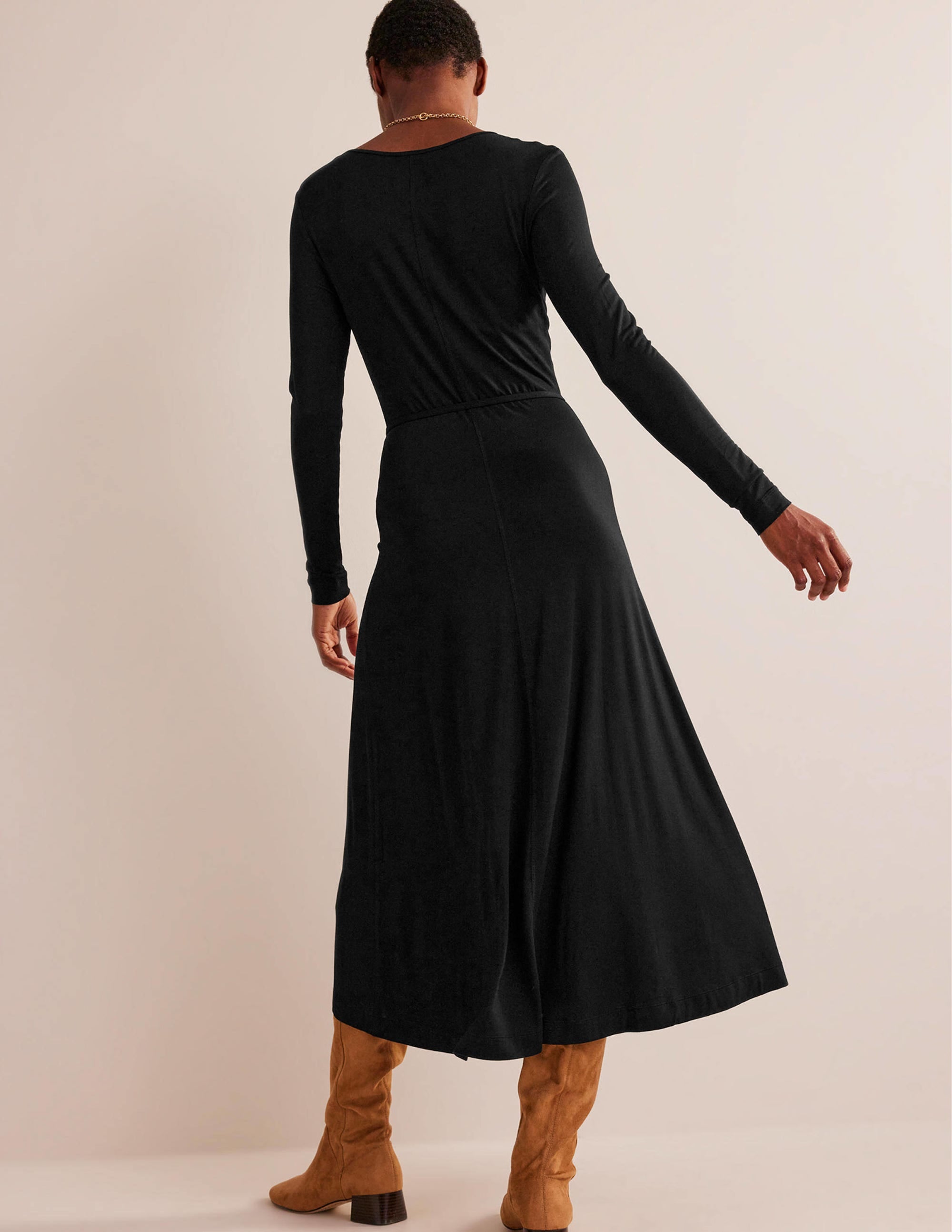 Lucy Jersey Midi Dress-Black - Image 3