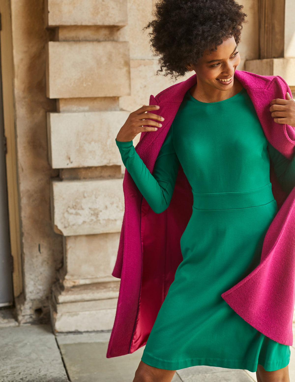 Sabrina Ponte Dress-Veridian Green-5