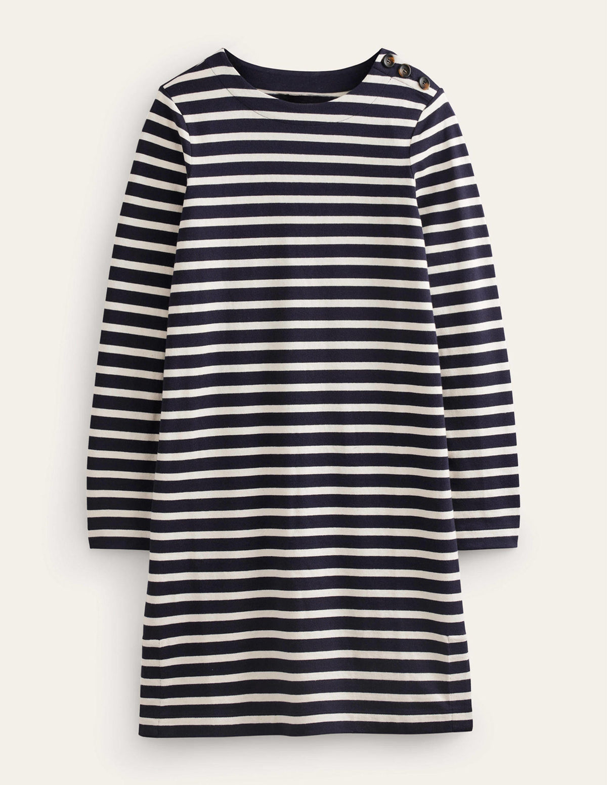 Sophie Breton Jersey Dress-Navy, Ivory Stripe-5