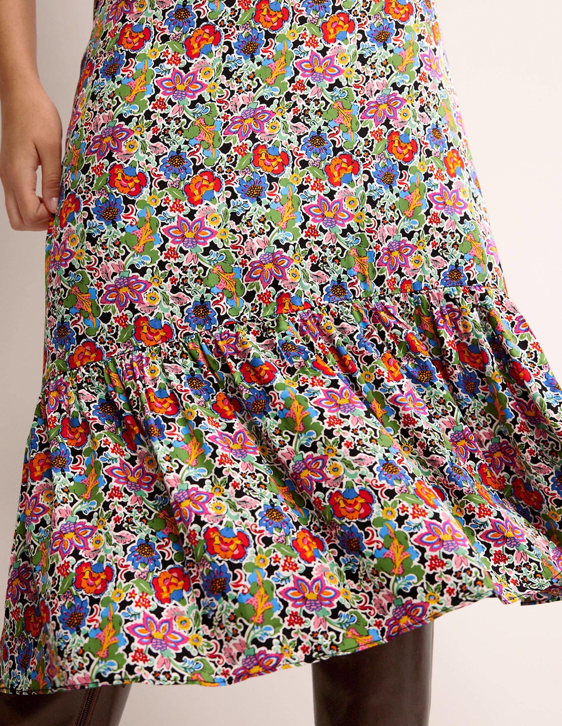 Tiered Flutter Tea Dress-Multi, Carnation Garden-5