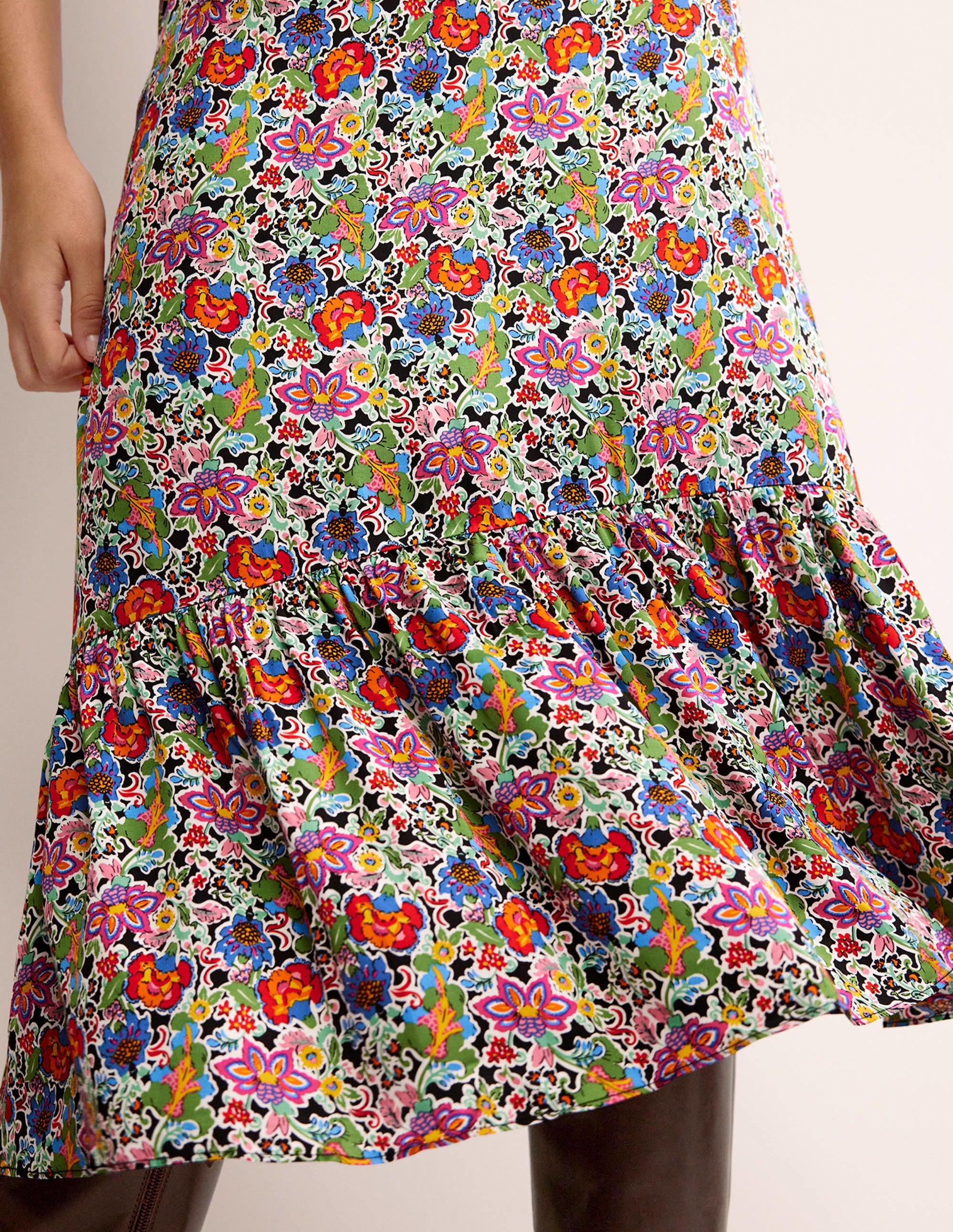 Tiered Flutter Tea Dress-Multi, Carnation Garden - Image 5