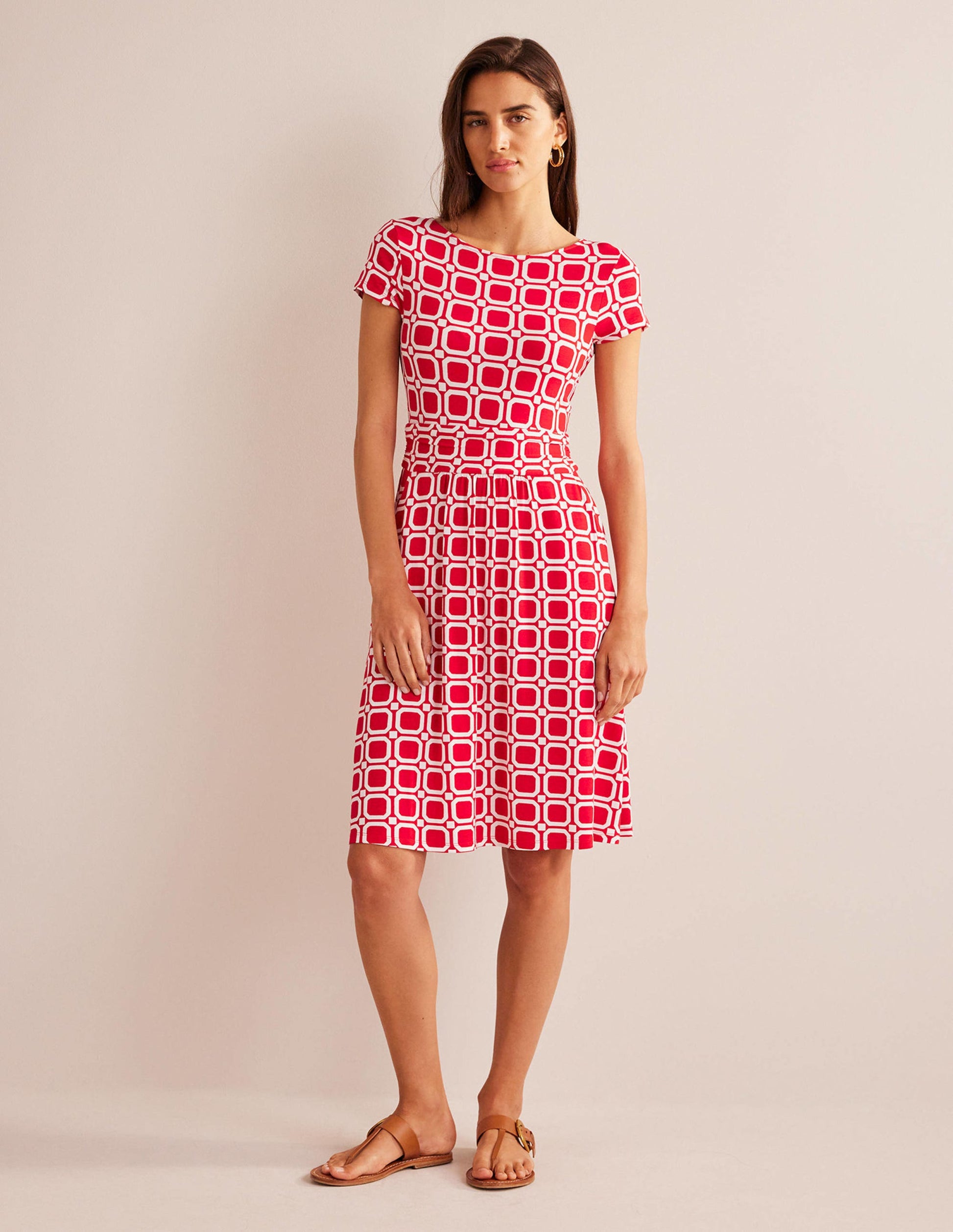 Amelie Jersey Dress-Hot Pepper, Block Cube-5