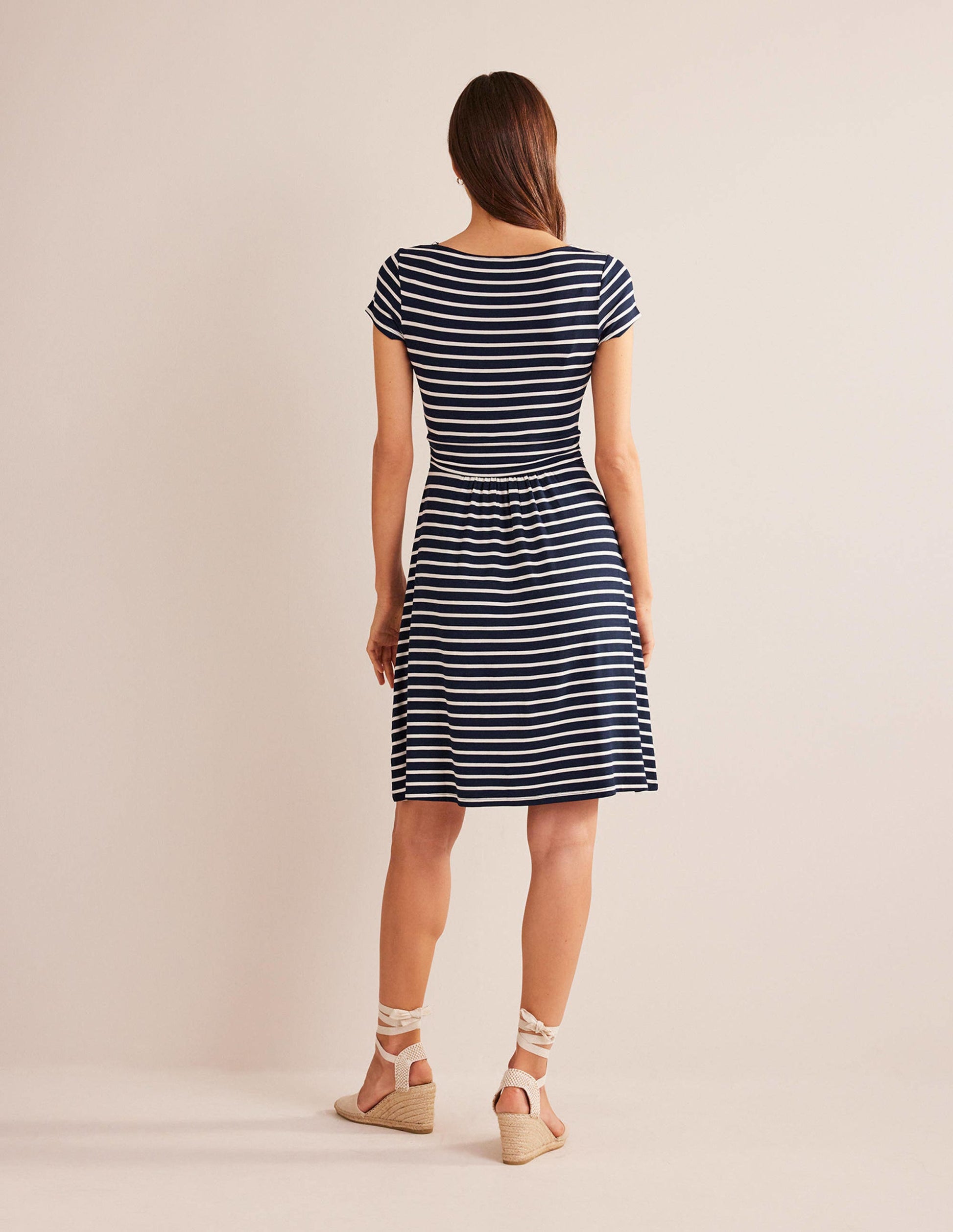 Amelie Jersey Dress-Navy/Ivory-6
