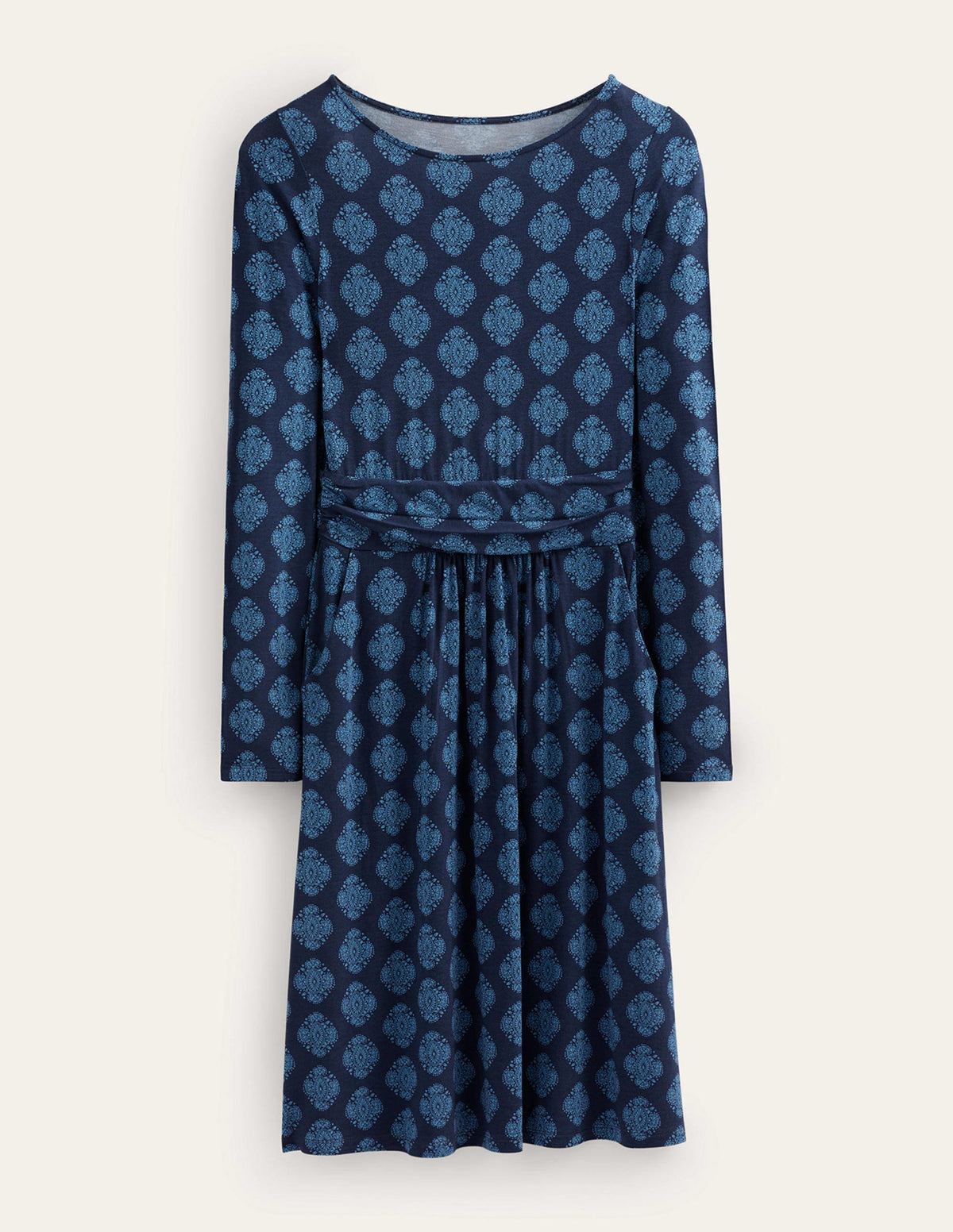 Abigail Jersey Dress-French Navy, Mosaic - Image 7