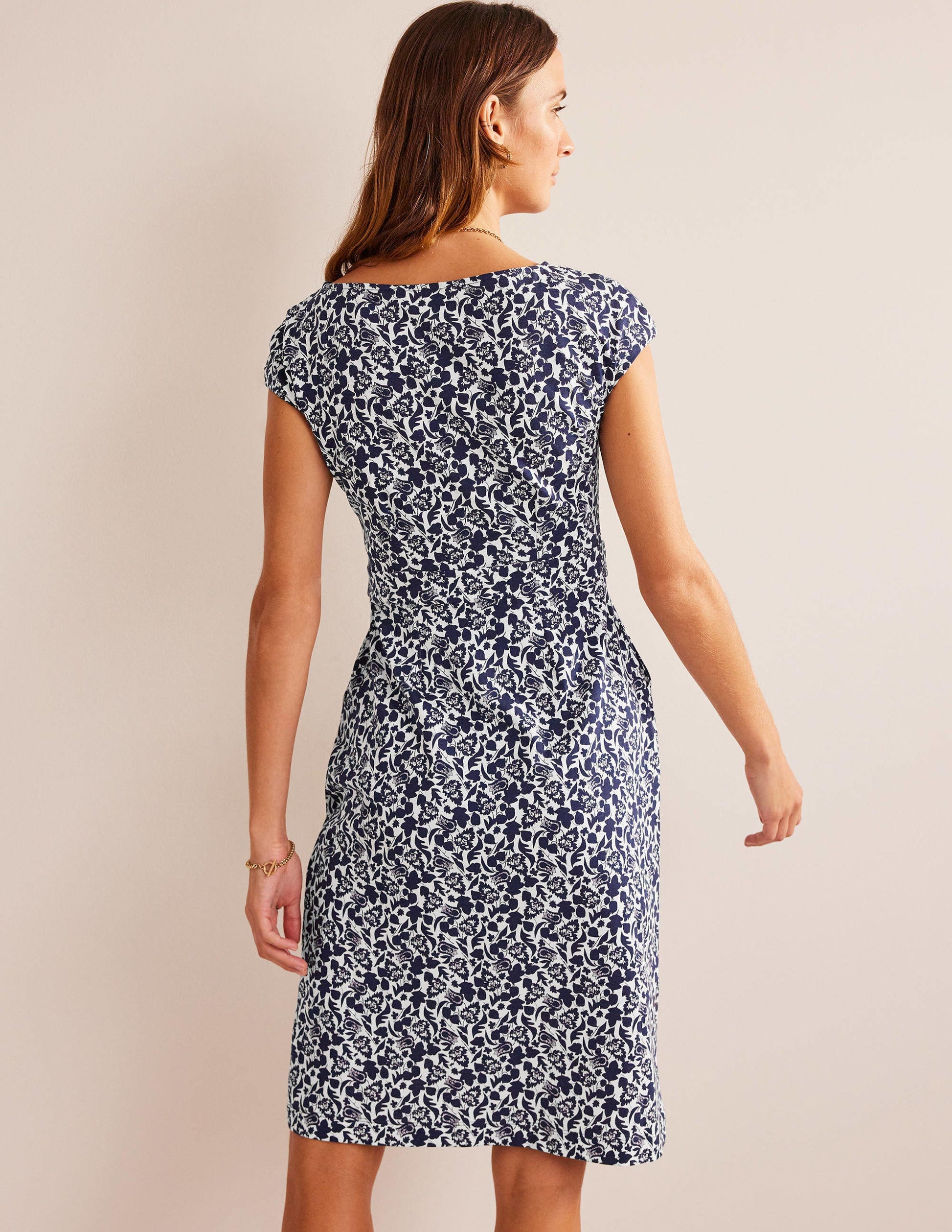 Florrie Jersey Dress-French Navy, Tulip Bloom-3