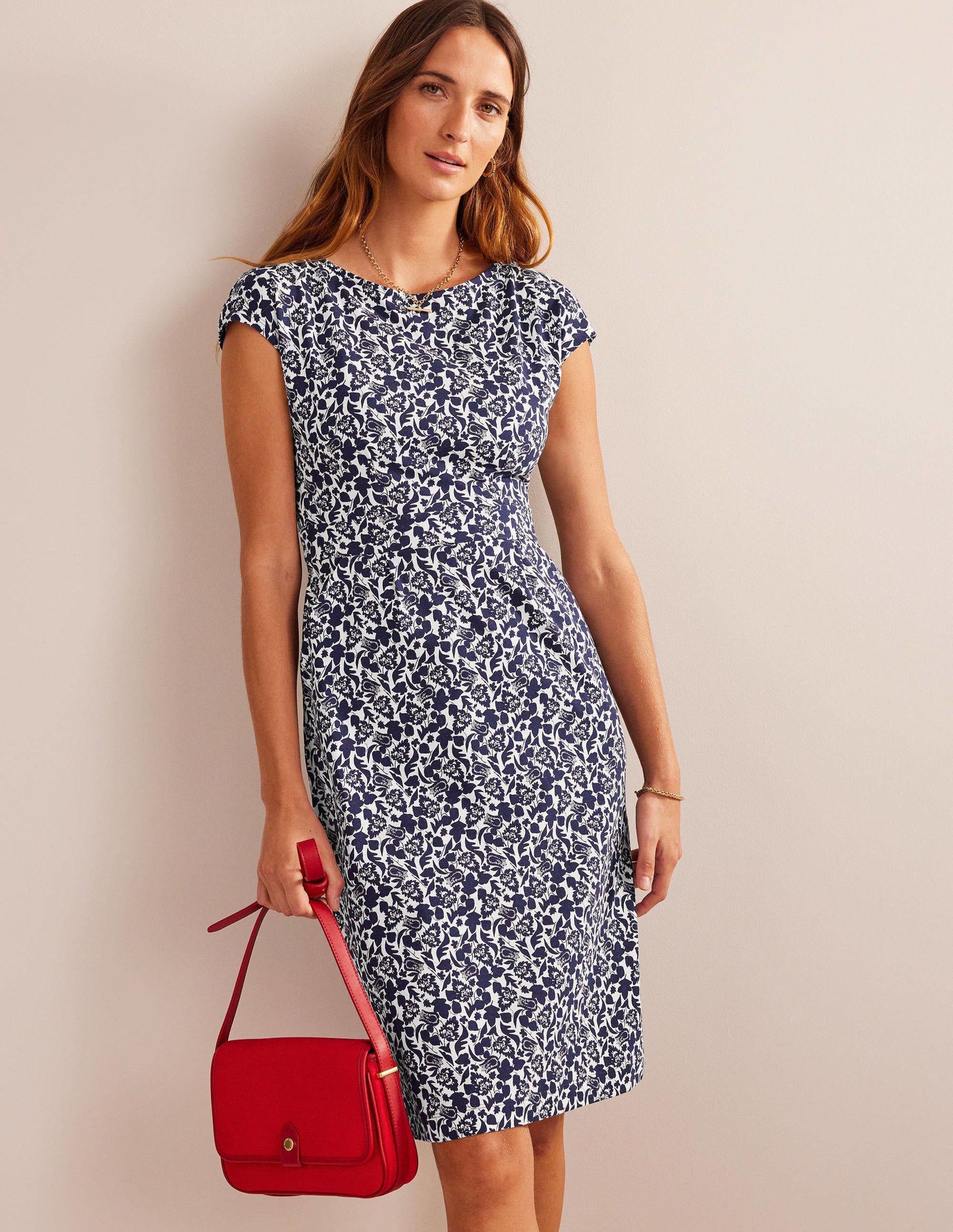 Florrie Jersey Dress-French Navy, Tulip Bloom-4