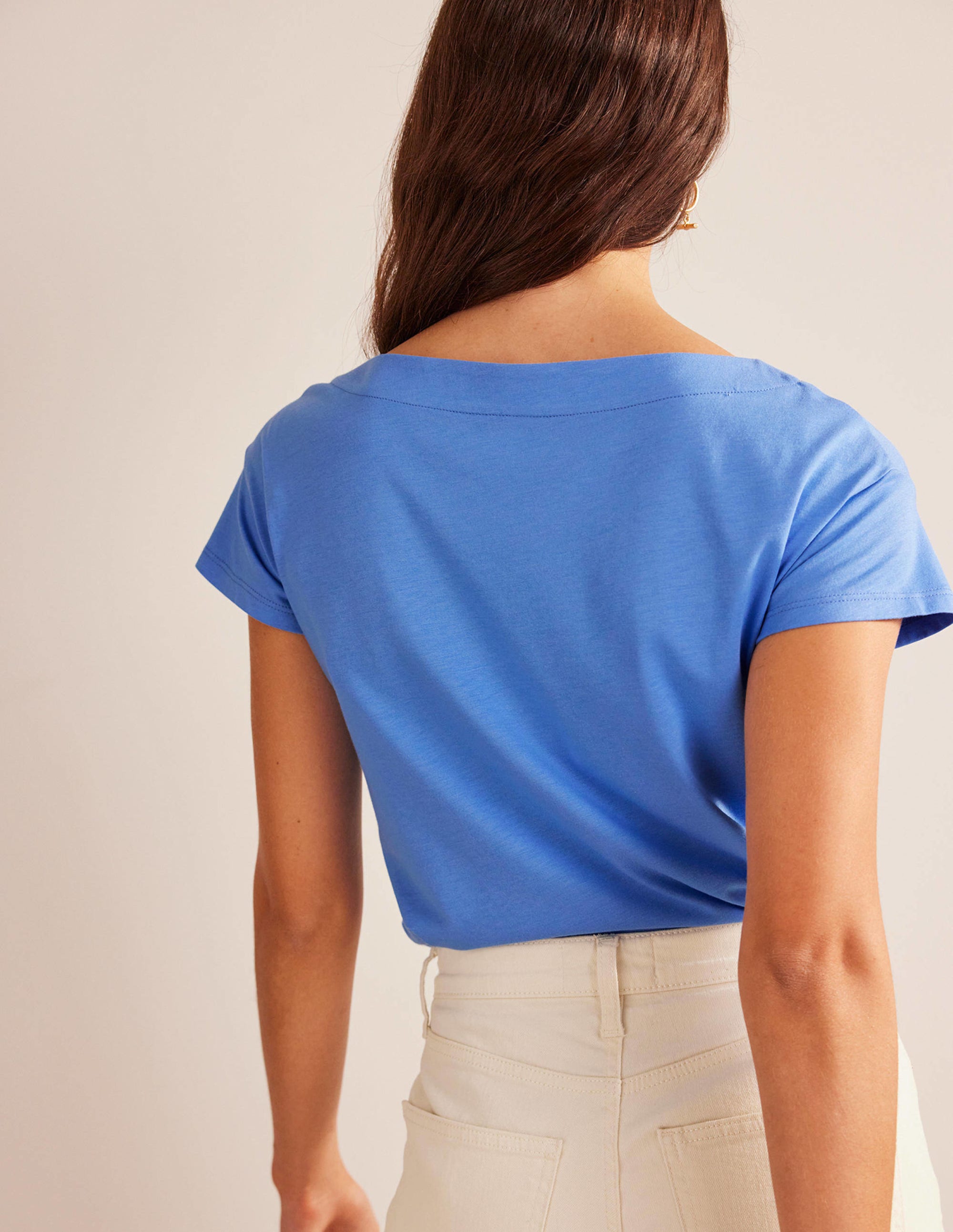 Supersoft Boat Neck T-Shirt-Marina - Image 3