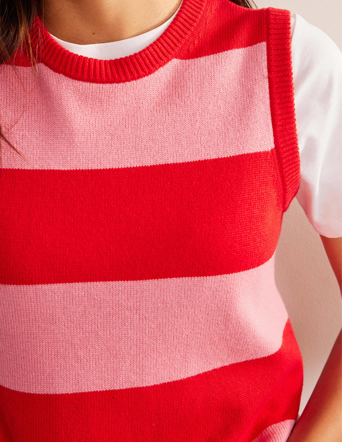Fiona Sweater Vest-Hot Pepper and Crayon Pink-2