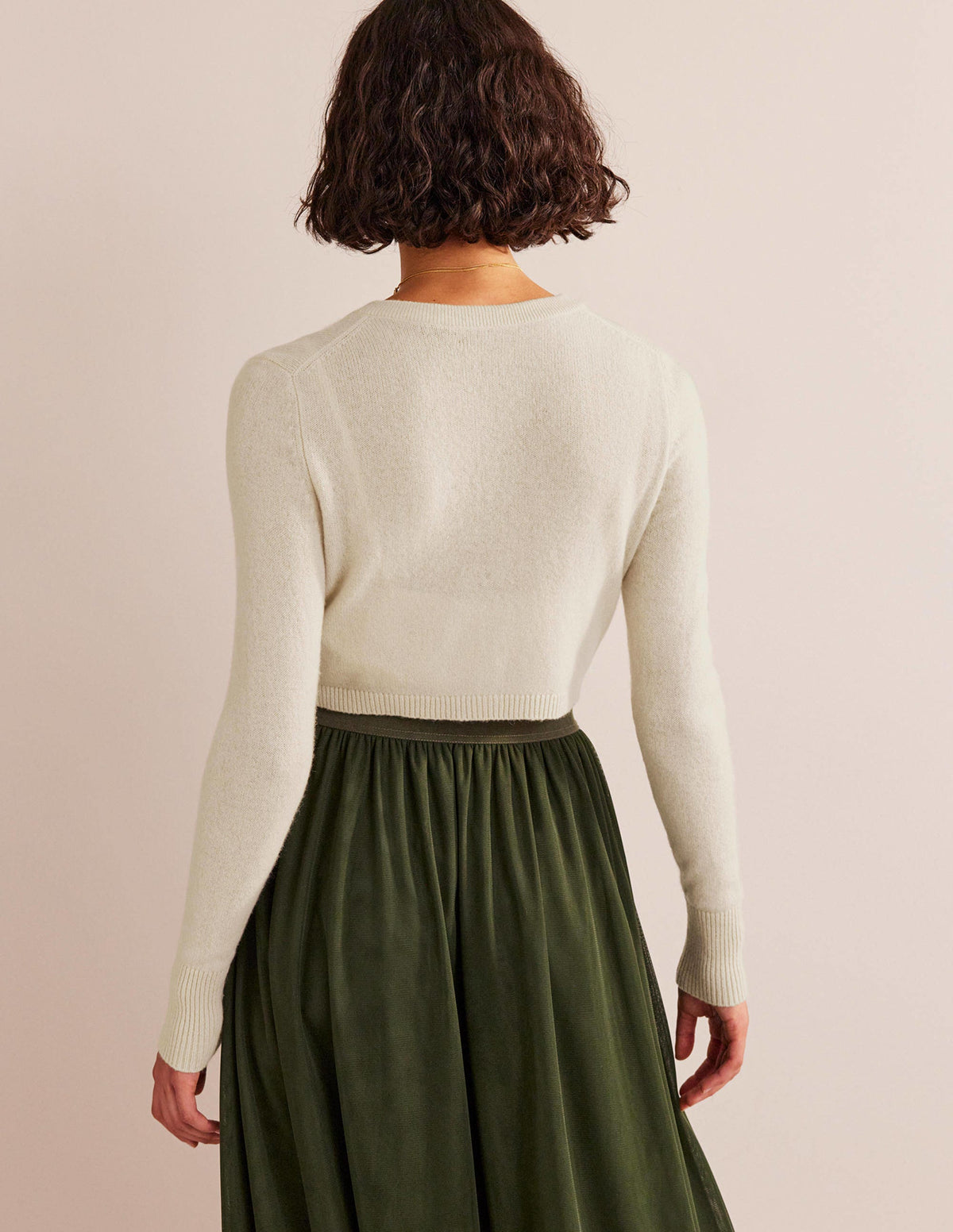 Cropped Cashmere Cardigan-Rope - Image 3