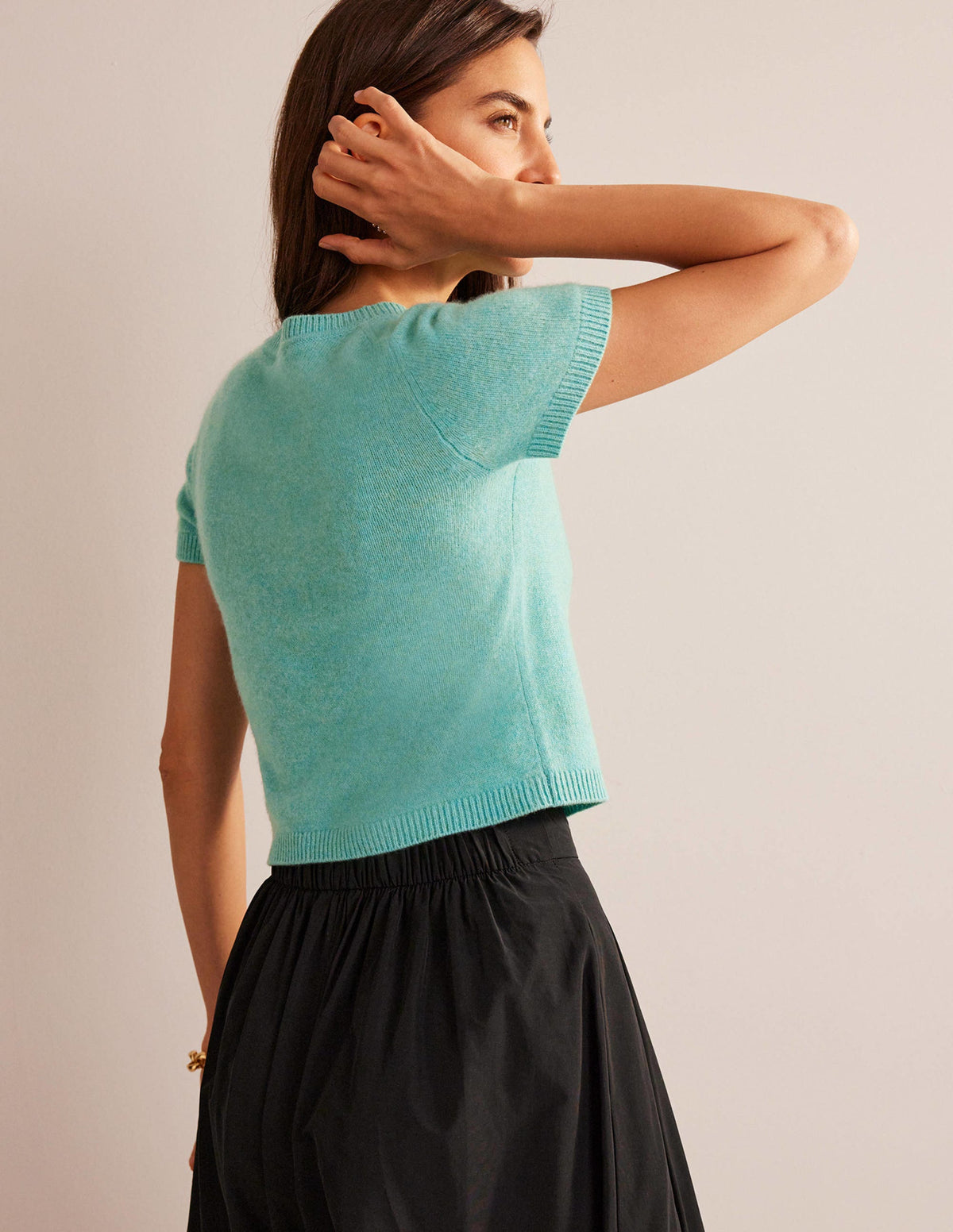 Cropped Cashmere T-Shirt-Indian Ocean - Image 3