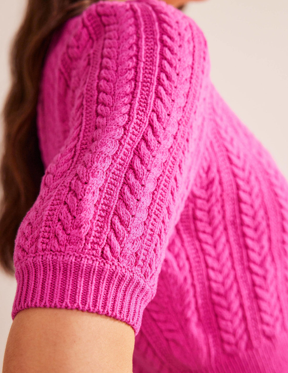 Bow-Trim Cropped Cardigan-Phlox Pink - Image 2