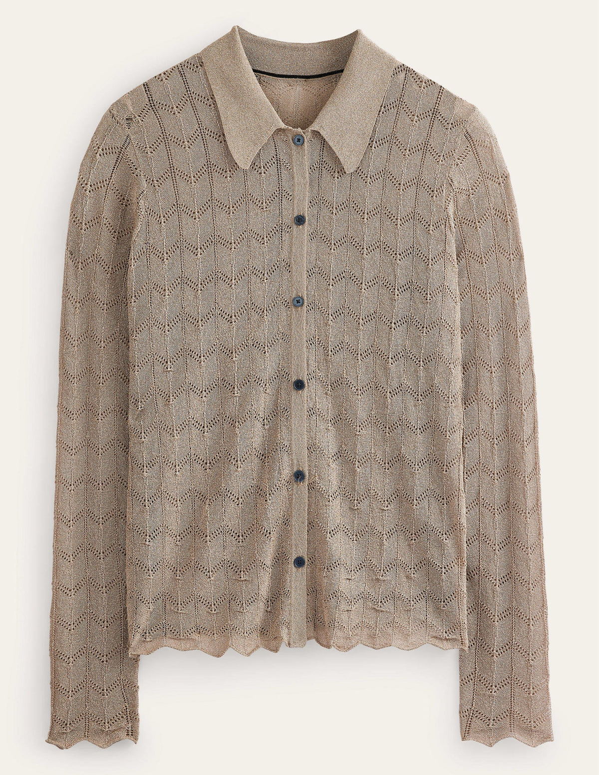 Knitted Beach Shirt-Metallic Stone - Image 5