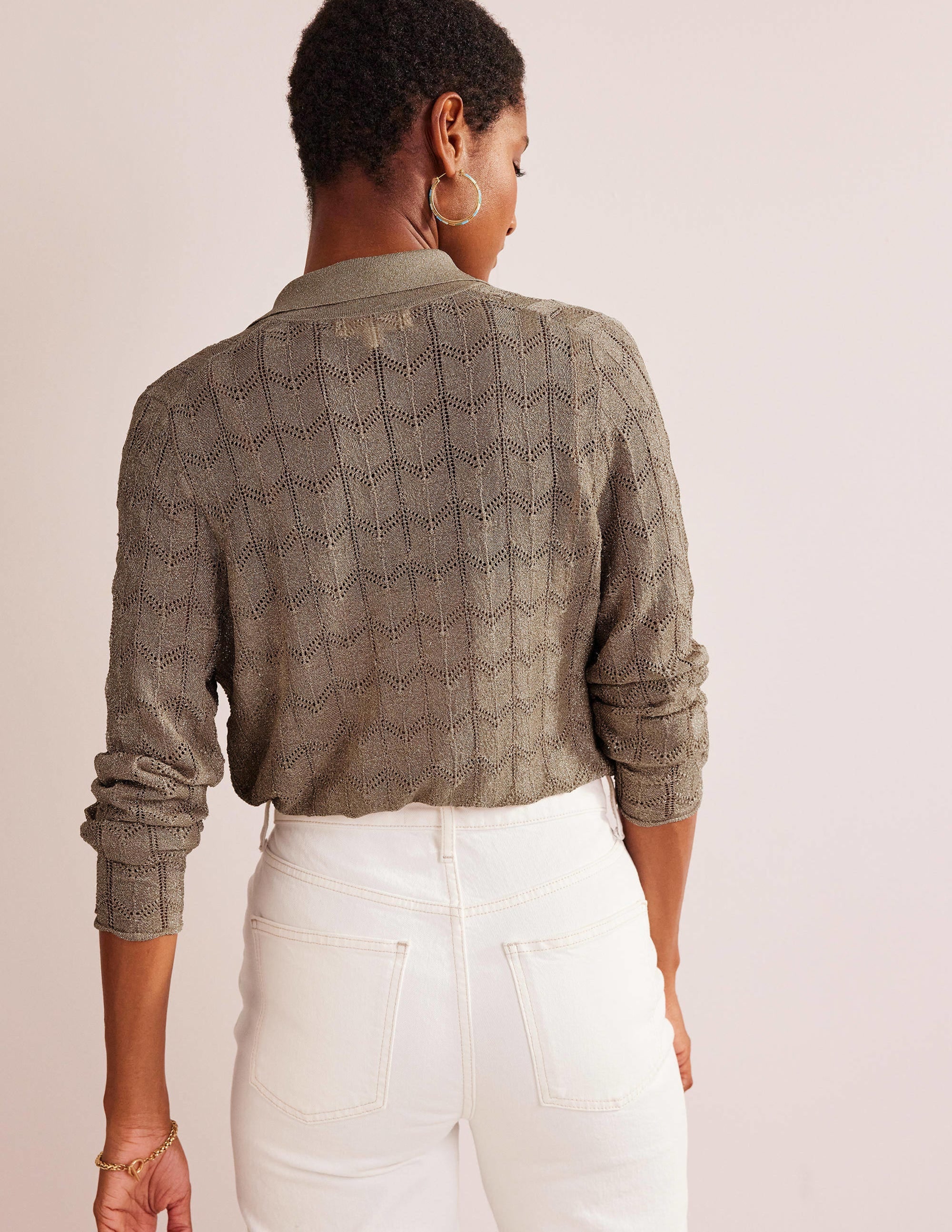 Knitted Beach Shirt-Metallic Stone - Image 3