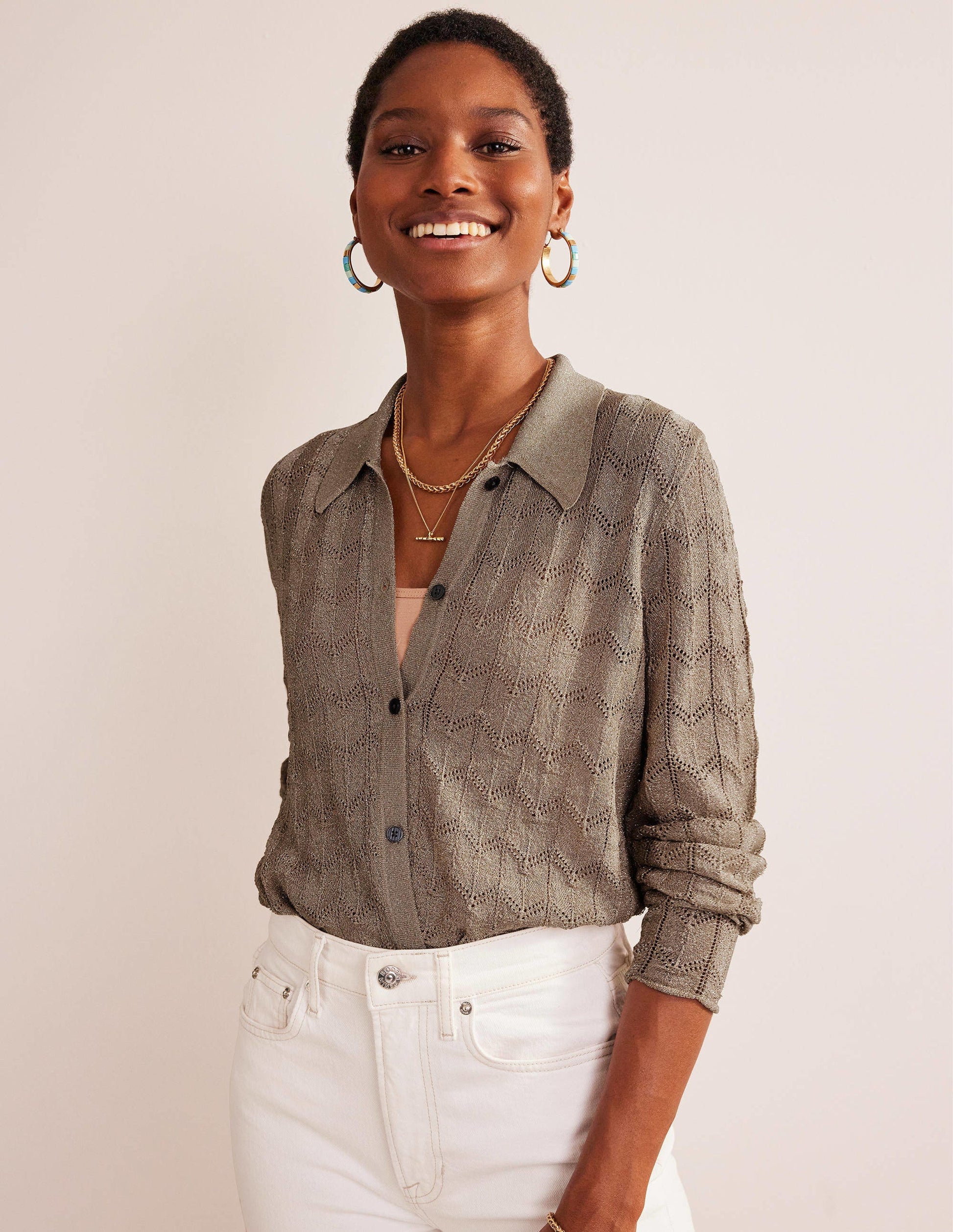 Knitted Beach Shirt-Metallic Stone-4