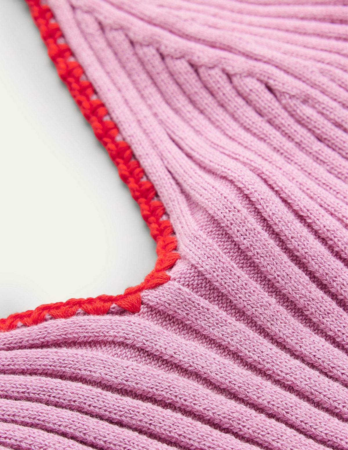 Cropped Crochet Trim Knit Tank-Soft Lavender - Image 6