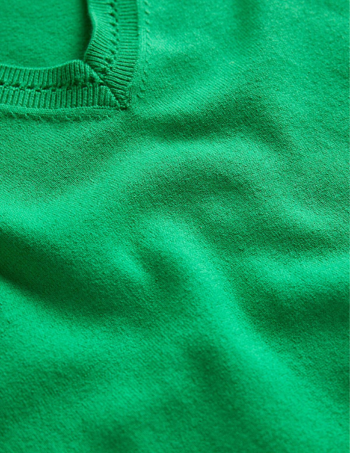 Catriona Cotton V-Neck Jumper-Fresh Mint Green - Image 6