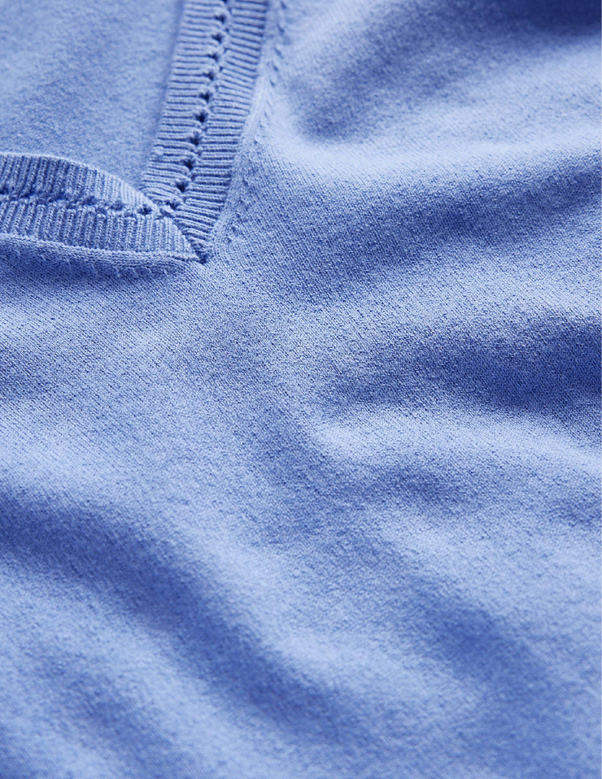 Catriona Cotton V-Neck Jumper-Marina - Image 6